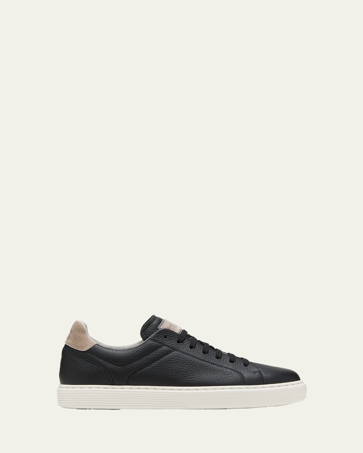 Brunello Cucinelli Men's Grained Calfskin Low-Top Sneakers | Thumbnail 6
