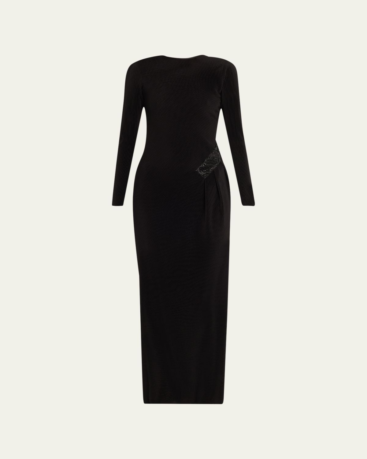 Giorgio Armani Plisse Jersey Gown with Beaded Hip Detail | Thumbnail 6 Giorgio Armani Plisse Jersey Gown with Beaded Hip Detail | Thumbnail 6