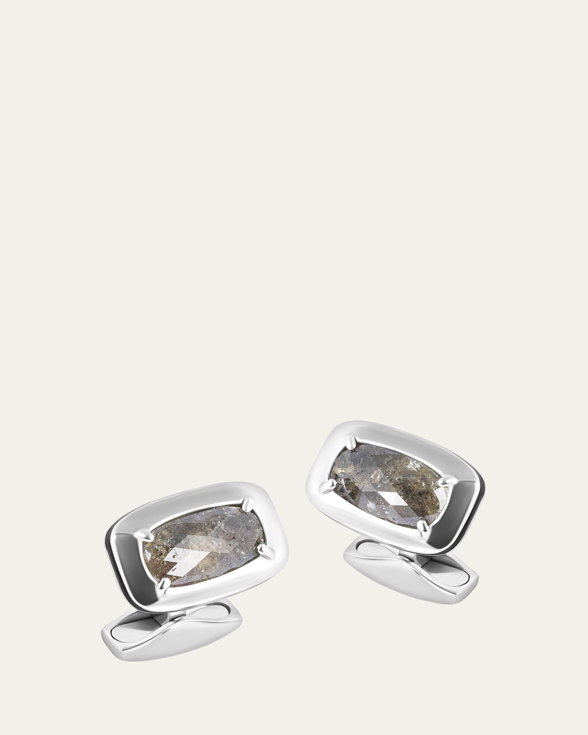 Tateossian Men's Central Claw Grey Diamond Cufflinks