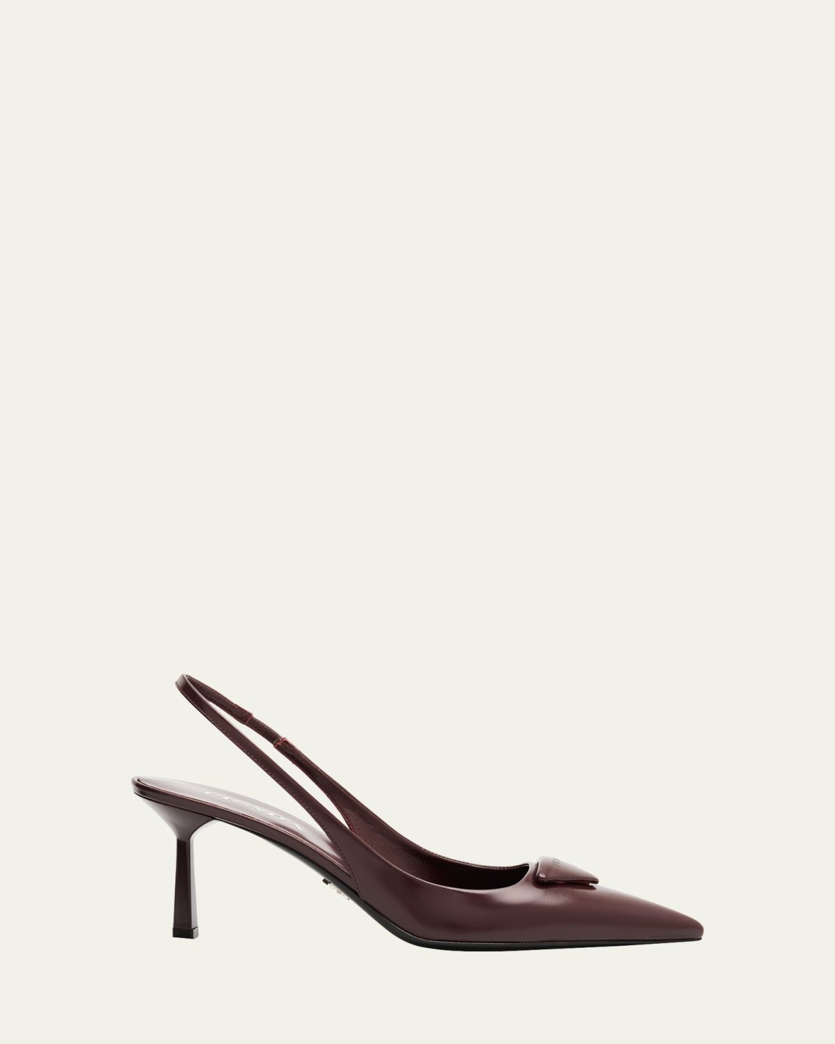 Prada Patent Padded Triangle Slingback Pumps