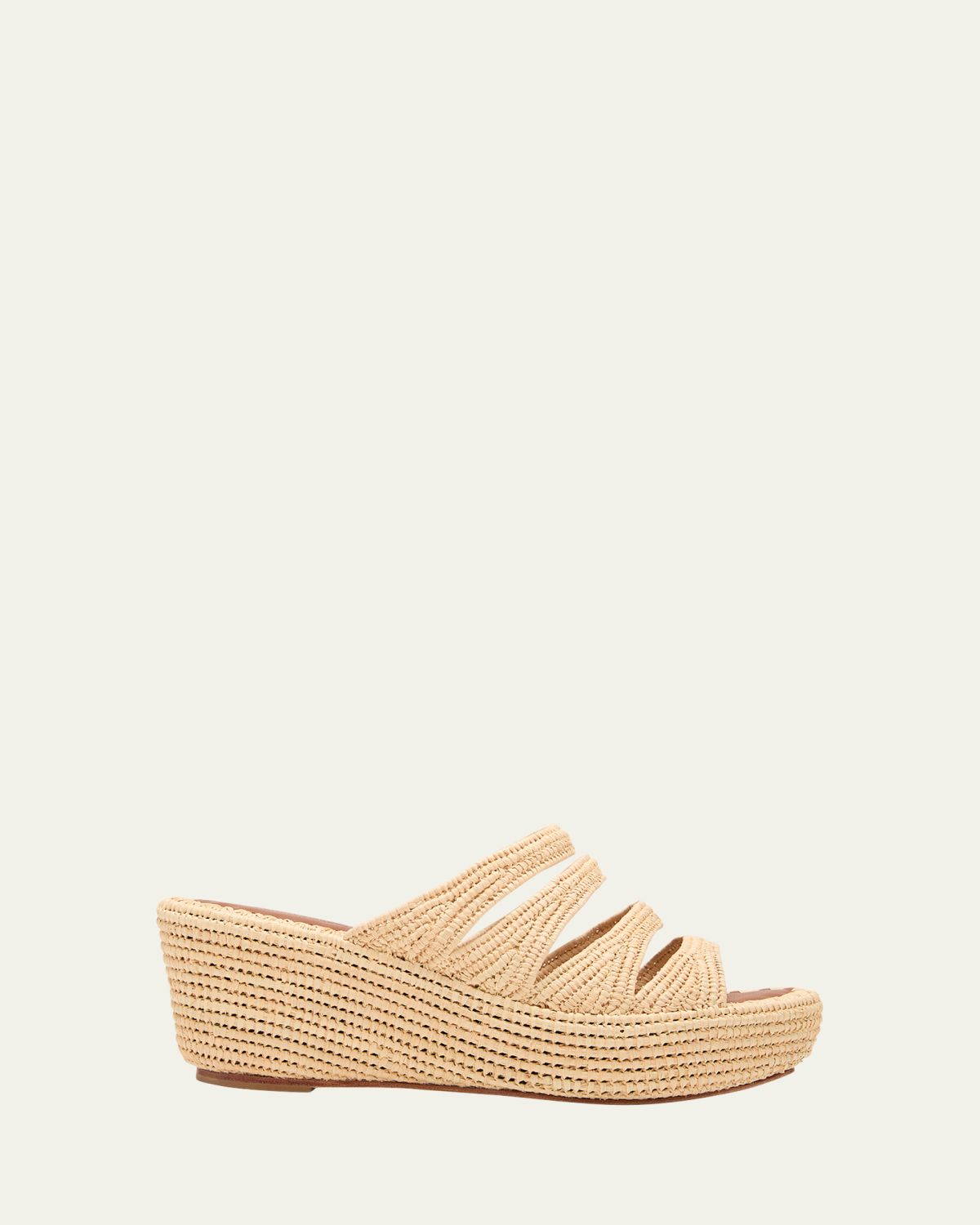 Carrie Forbes Medi Raffia Wedge Slide Sandals