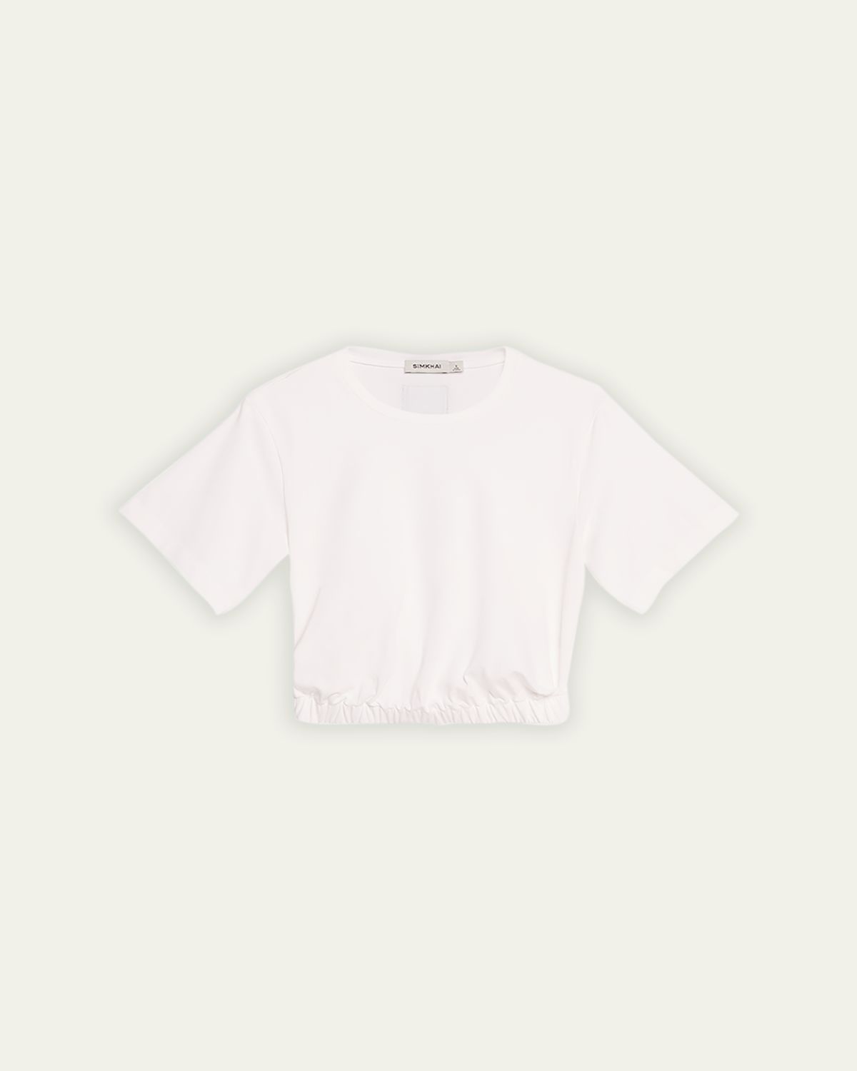 SIMKHAI Jojo Cropped Short-Sleeve Cotton T-Shirt