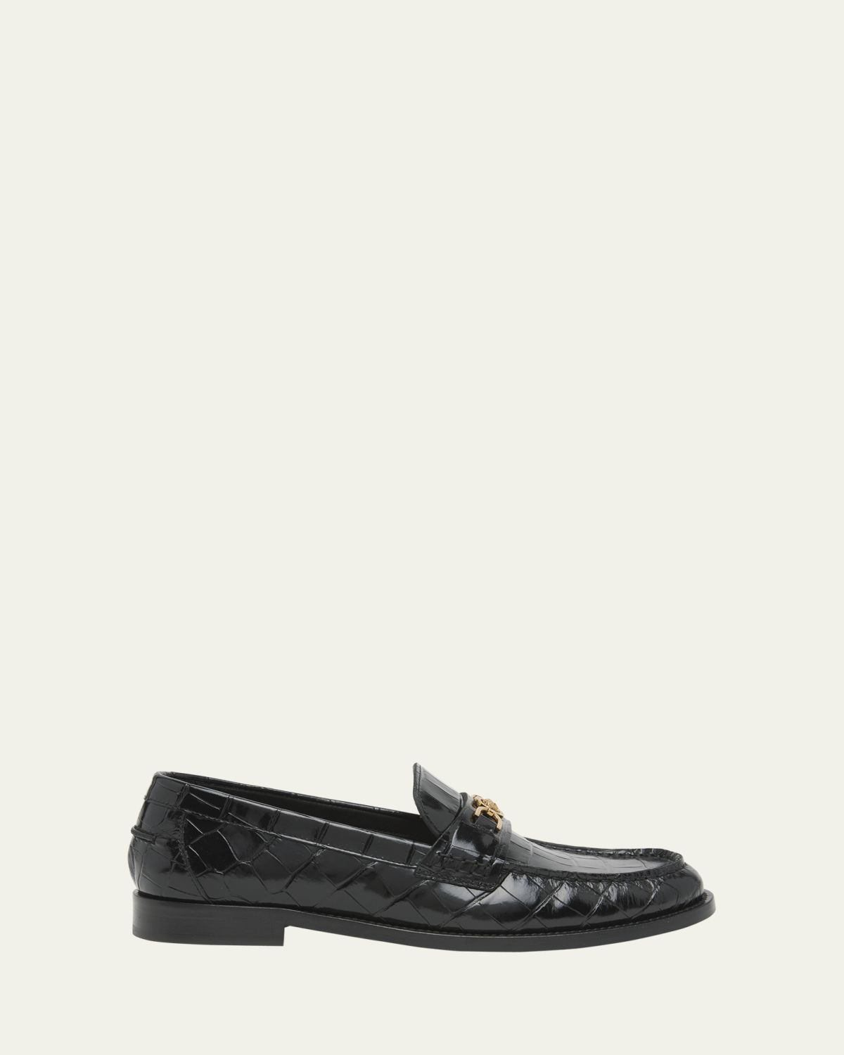 Versace Men's Croc-Effect Medusa Coin Bit Loafers | Thumbnail 6