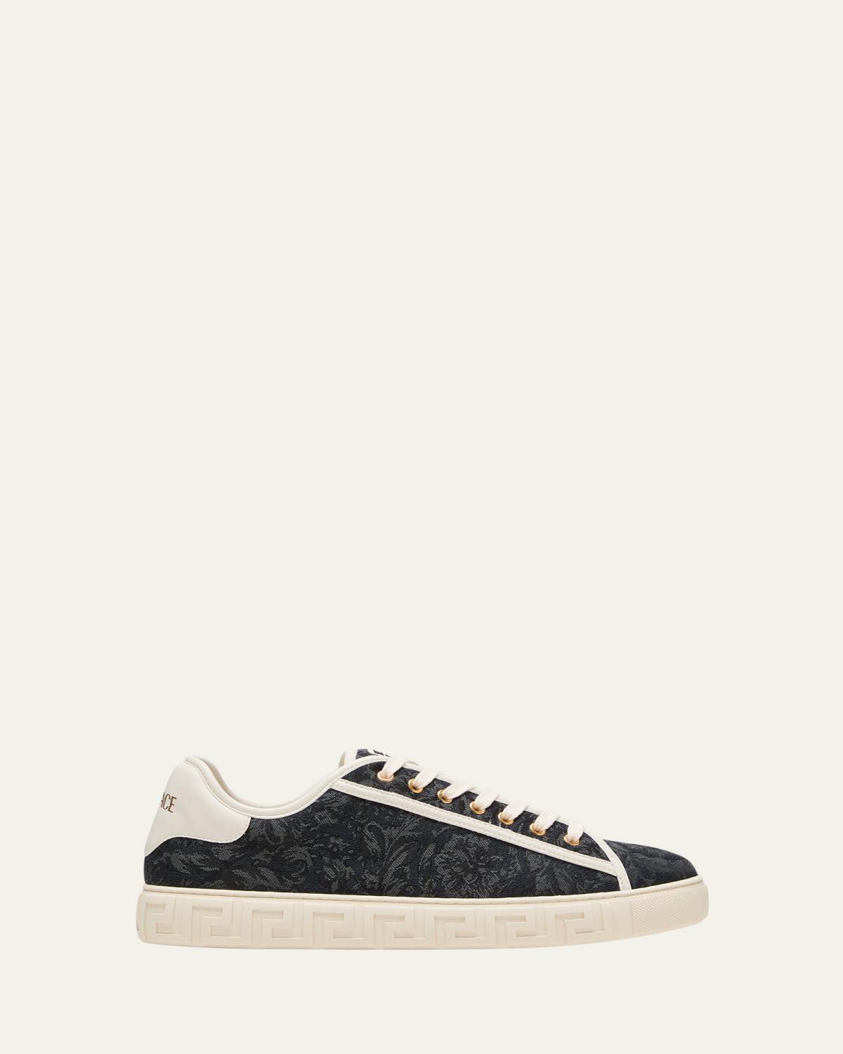 Versace Men's La Greca Baroque Canvas Low-Top Sneakers | Thumbnail 6 Versace Men's La Greca Baroque Canvas Low-Top Sneakers | Thumbnail 6