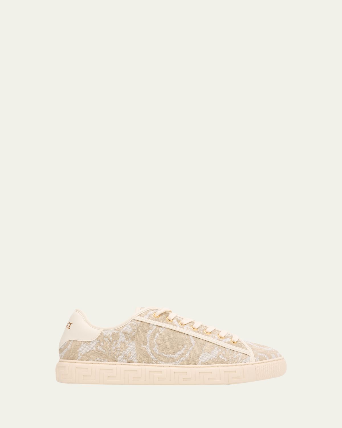 Versace Men 's La Greca Baroque Canvas Low-Top Sneakers