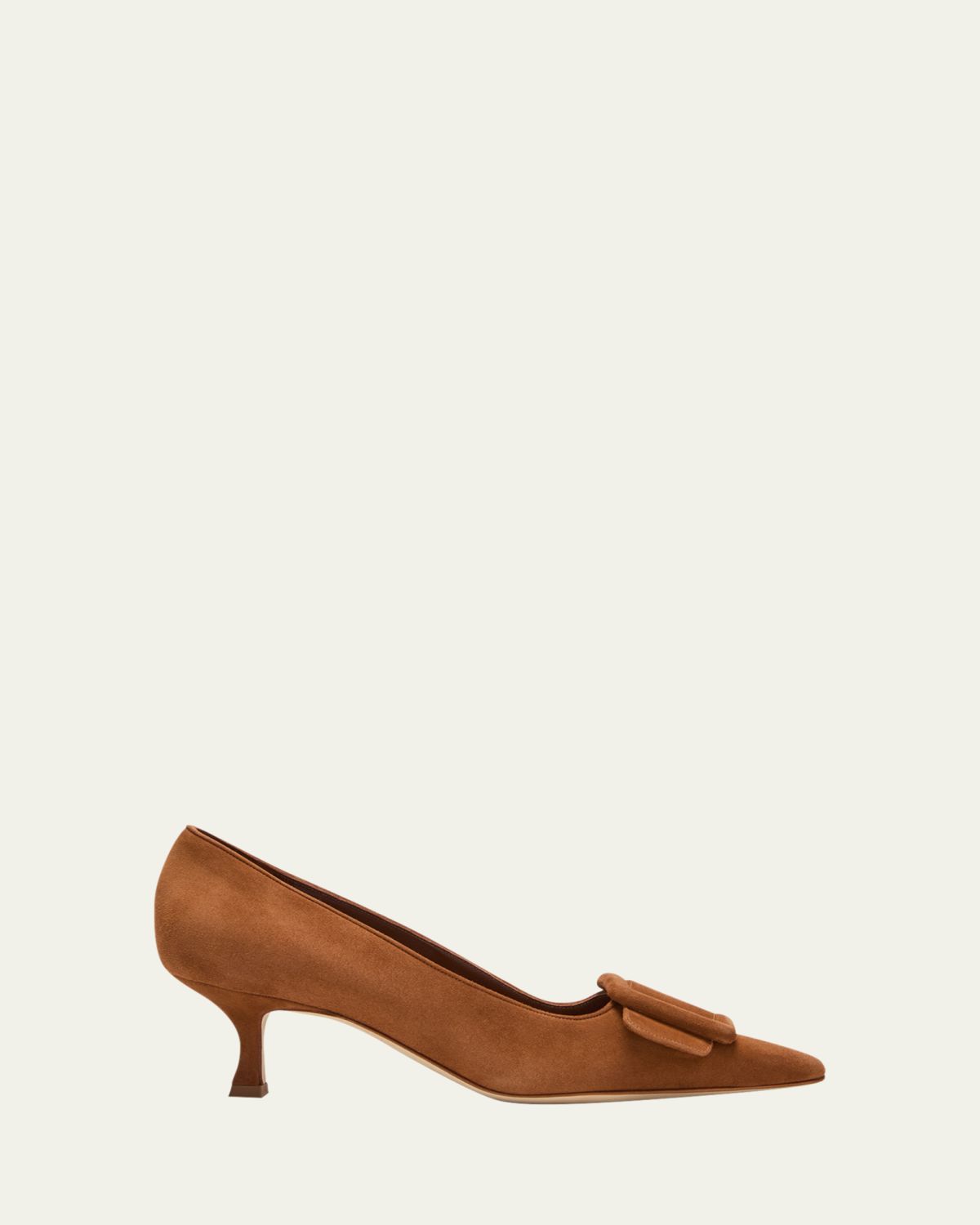 Manolo Blahnik Maysale Suede Buckle Pumps