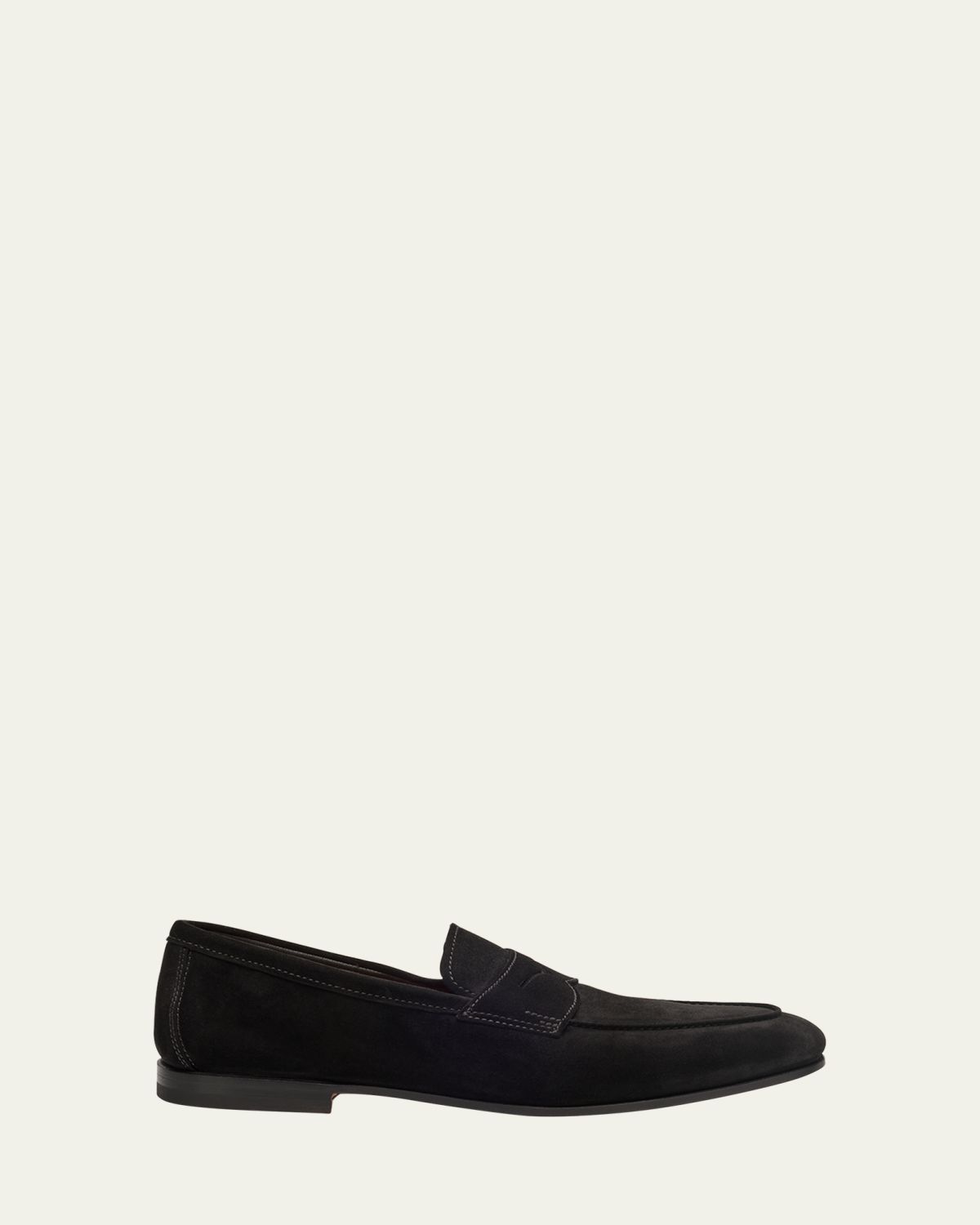 Santoni Men's Carlos Suede Penny Loafers