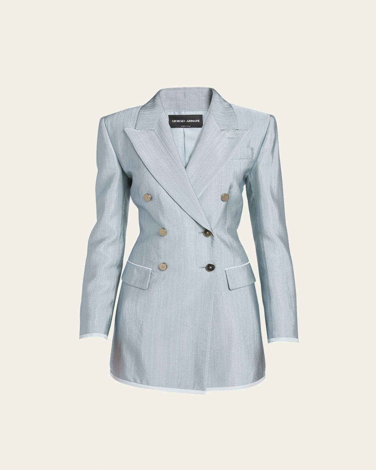 Giorgio Armani Textured Viscose Double-Breasted Blazer | Thumbnail 6