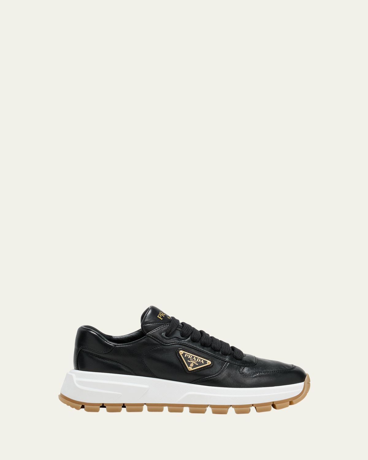 Prada Leather Logo Runner Sneakers