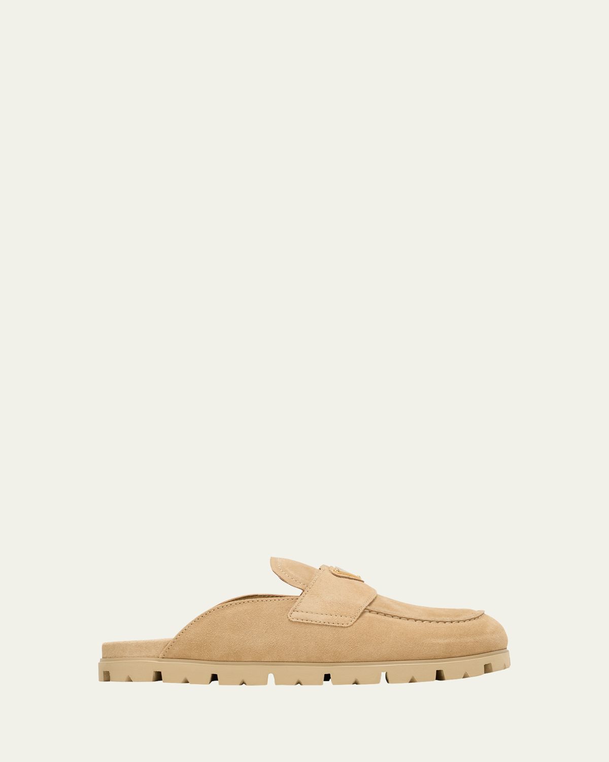 Prada Fussbett Suede Loafer Mules