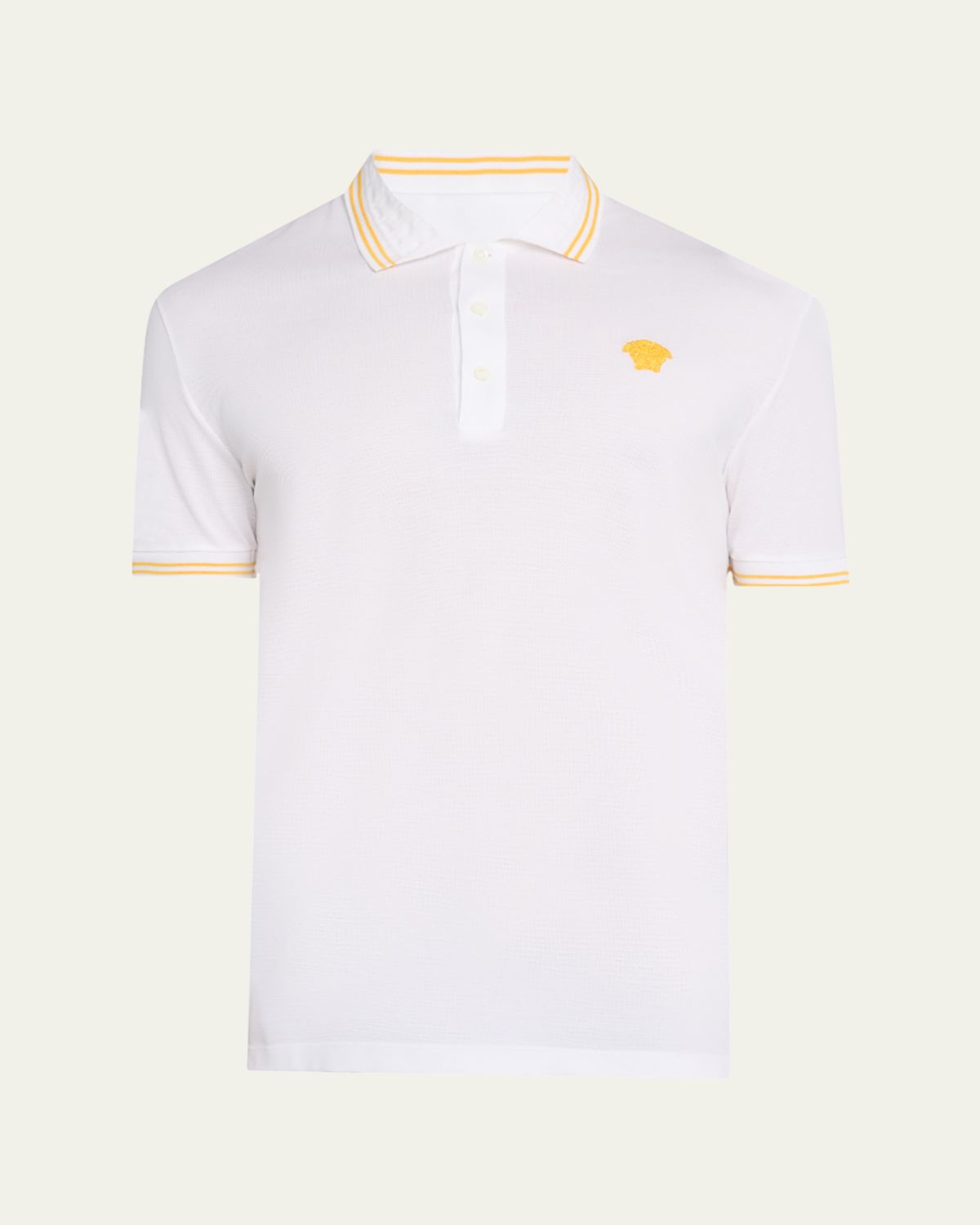 Versace Men's Pop Medusa Tipped Polo Shirt | Thumbnail 10
