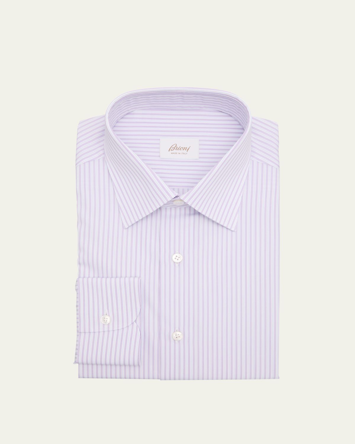 Brioni Men's Cotton Stripe Dress Shirt