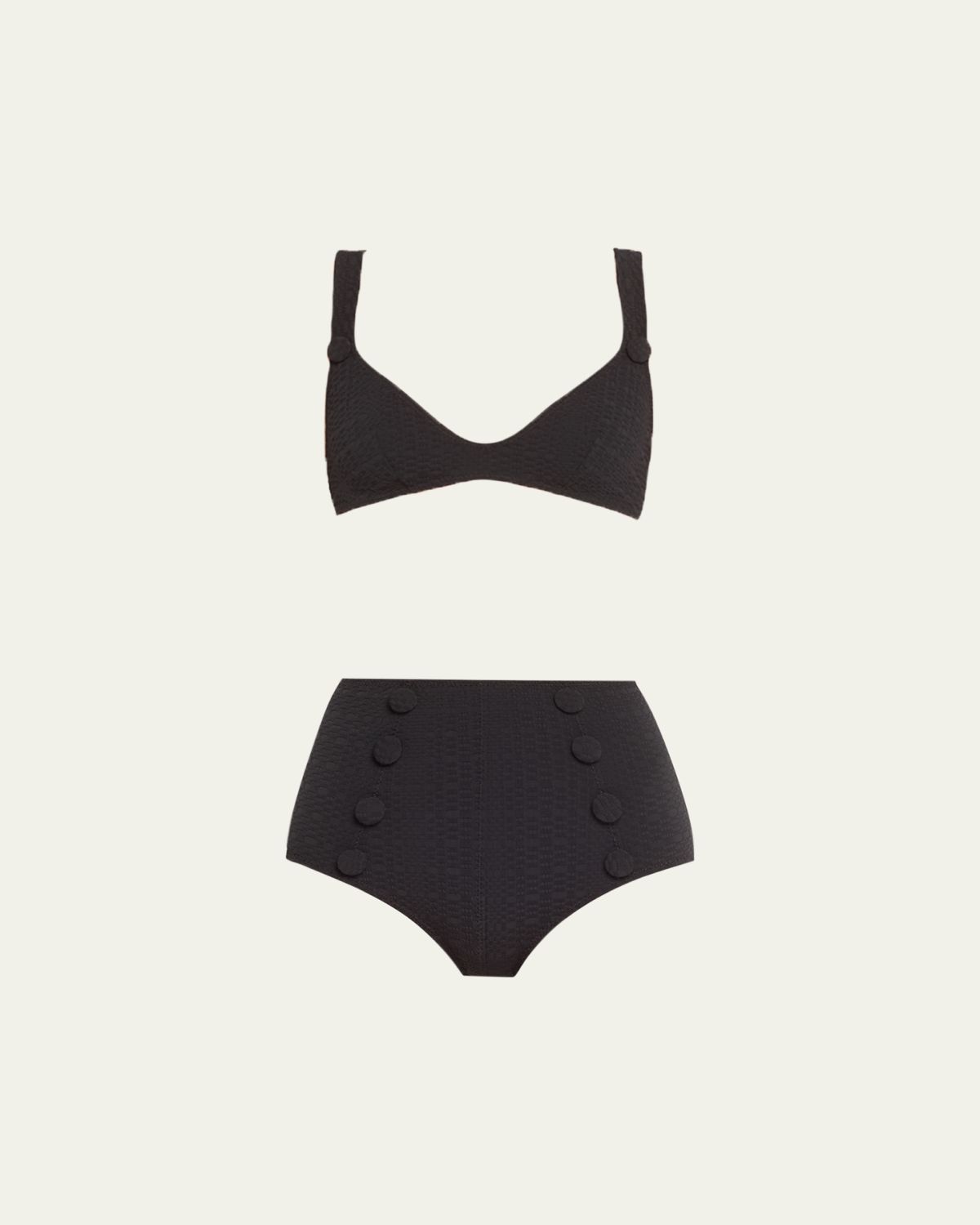 Lisa Marie Fernandez Magdalena Seersucker Two-Piece Bikini Set