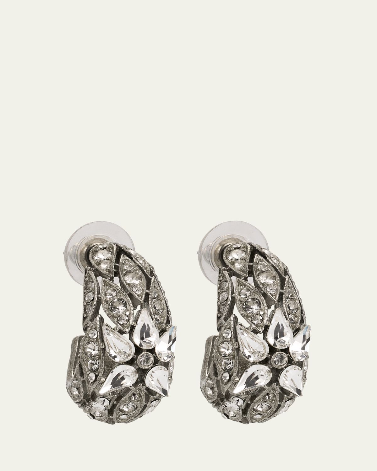Ben-Amun Silver Crystal Hoop Earrings