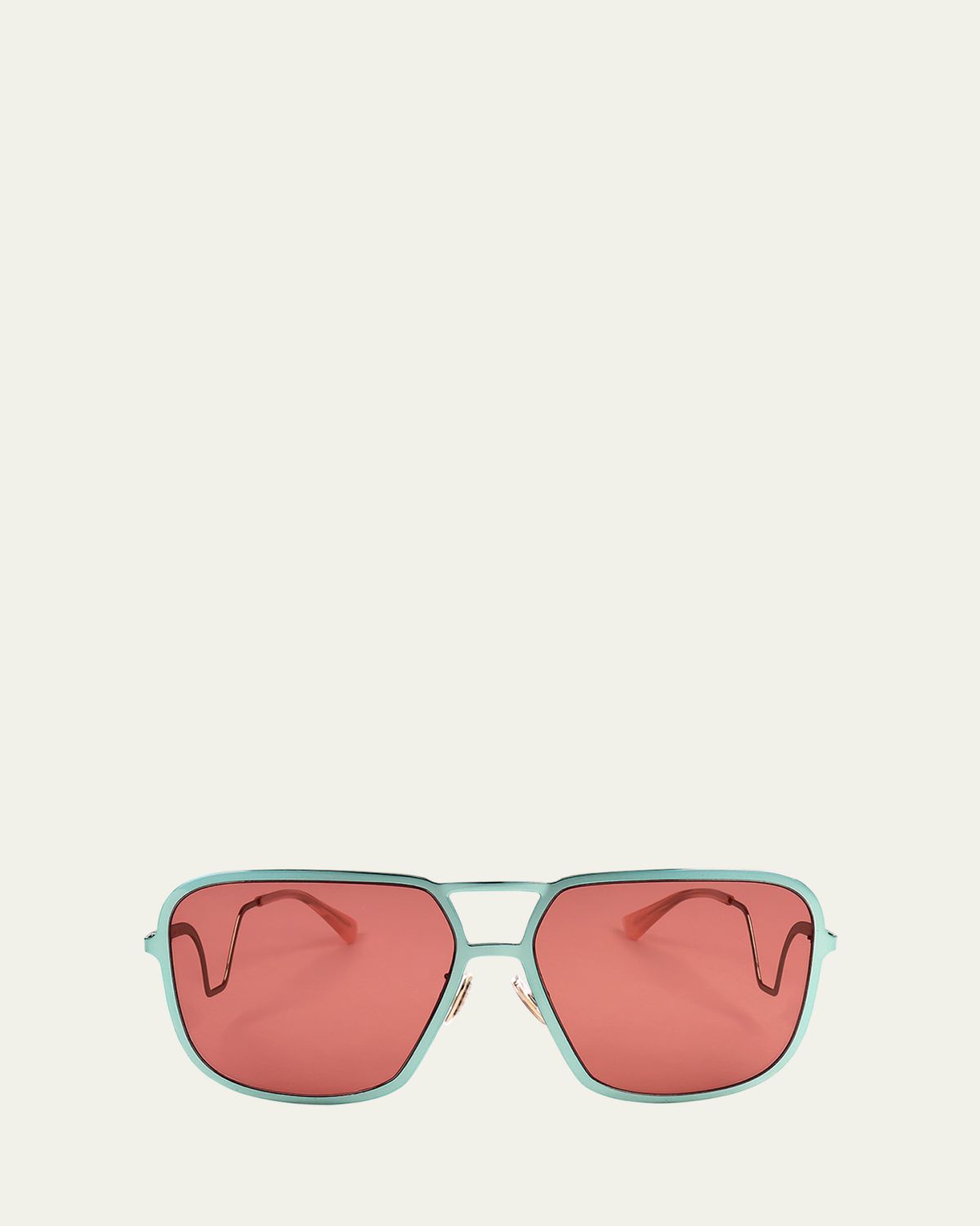 Marni Geometric Metal Aviator Sunglasses