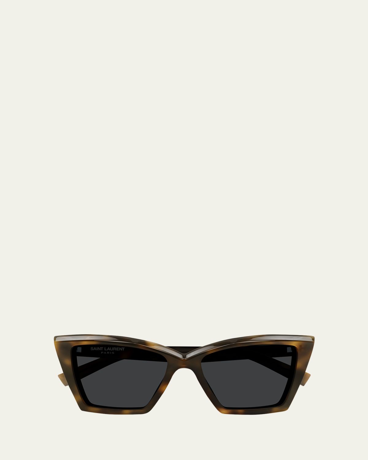 Saint Laurent Beveled Acetate Cat-Eye Sunglasses