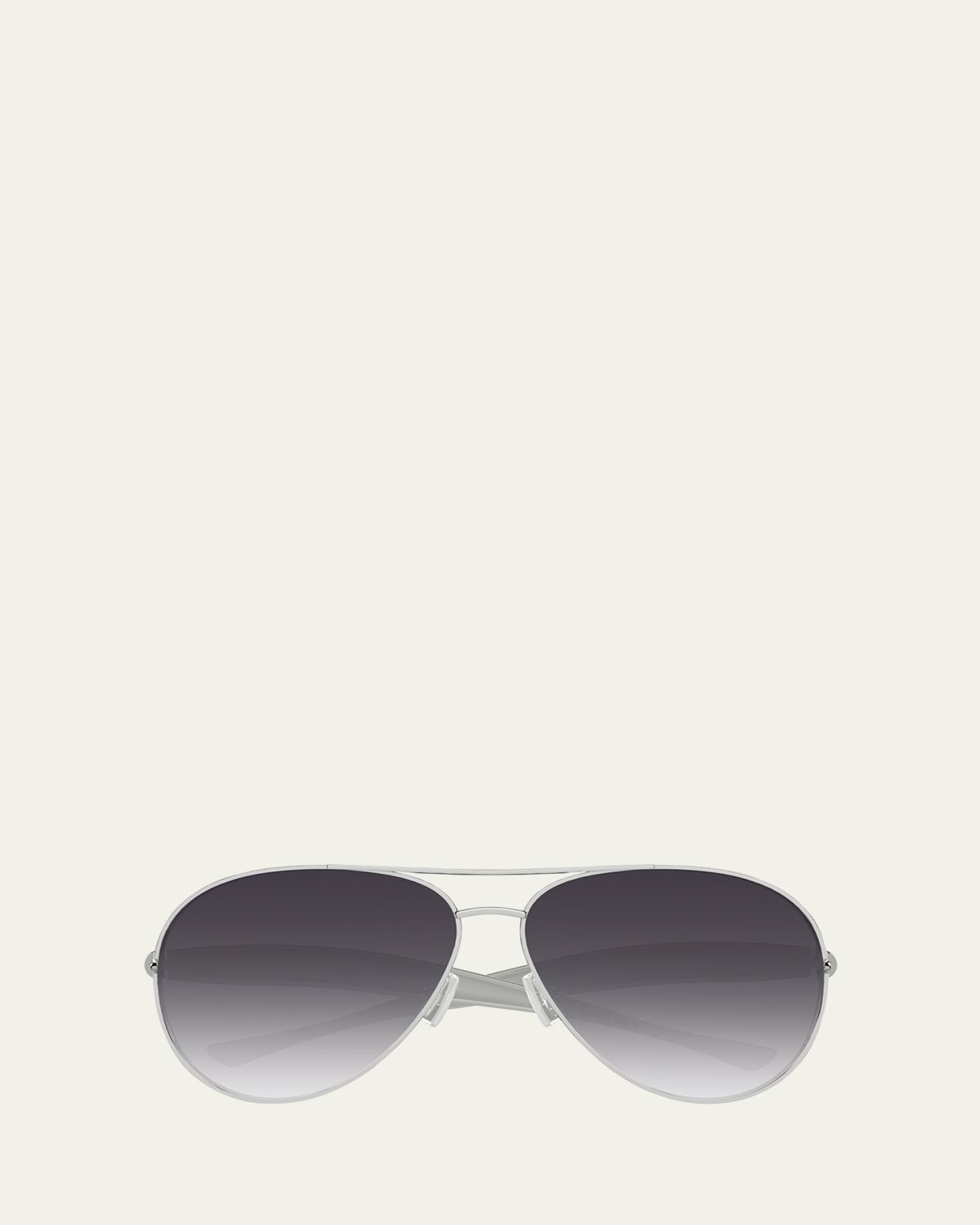 Bottega Veneta Curved Metal Aviator Sunglasses
