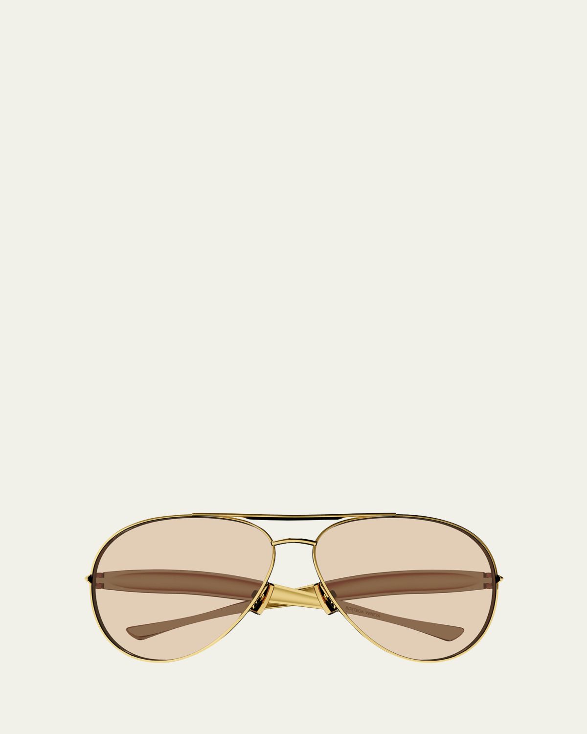 Bottega Veneta Curved Metal Aviator Sunglasses | Thumbnail 4