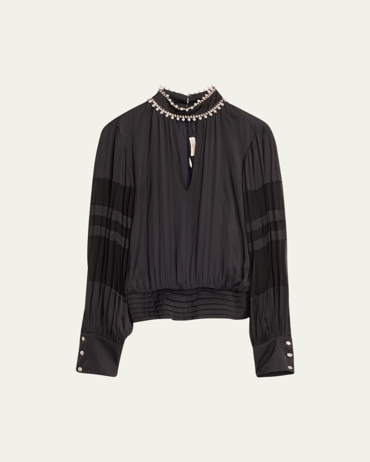 Ramy Brook Jolene Embellished Long-Sleeve Blouse
