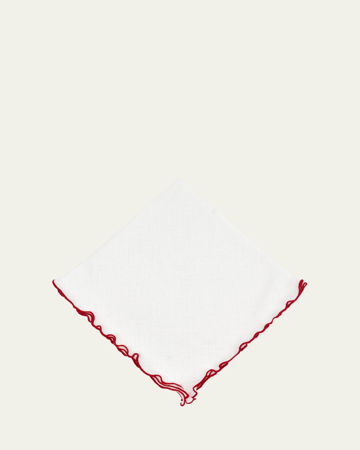 Tina Chen Designs Red Lettuce Edge Napkin