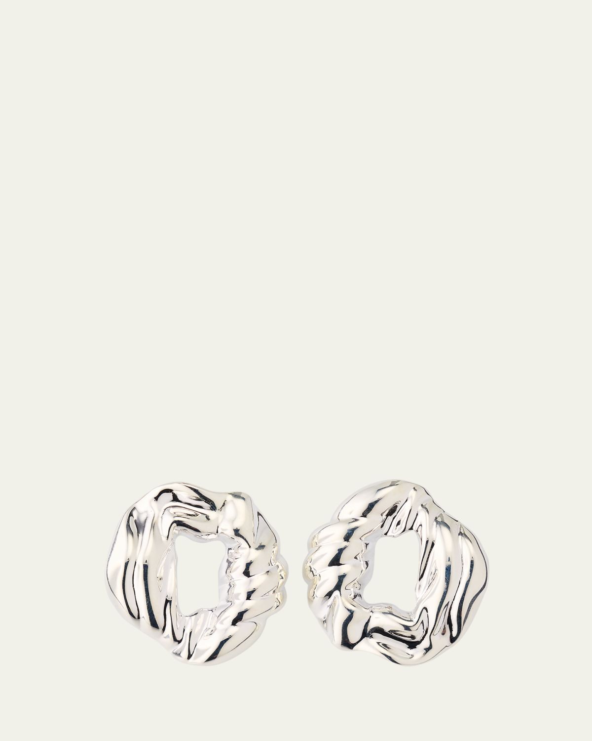 Completedworks Rhodium-Plated Recycled Silver Scrunch Hoop Earrings