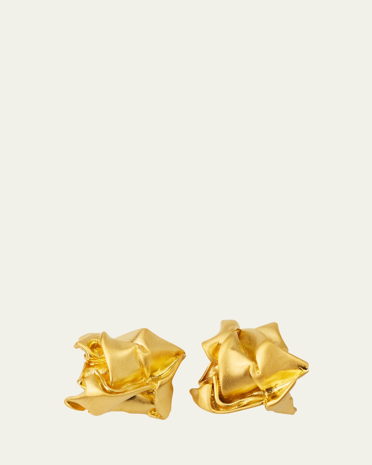 Completedworks Gold Plated Recycled Sterling Silver Crunched Stud Earrings