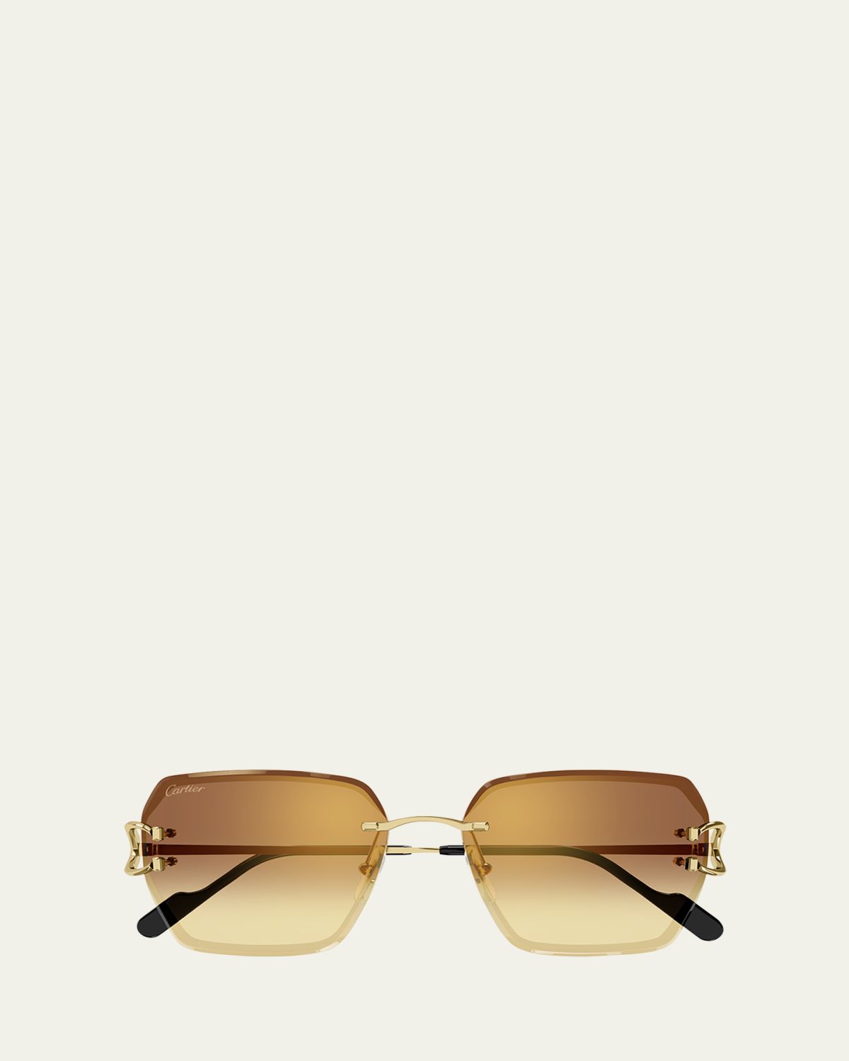 Cartier Rimless Metal Butterfly Sunglasses