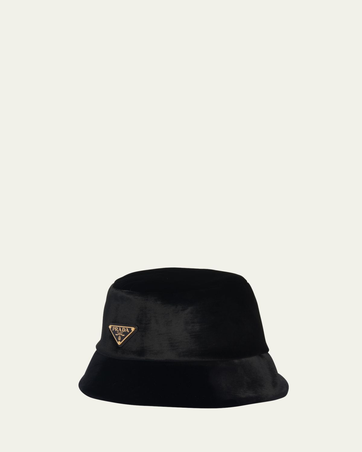 Prada Logo Velvet Bucket Hat