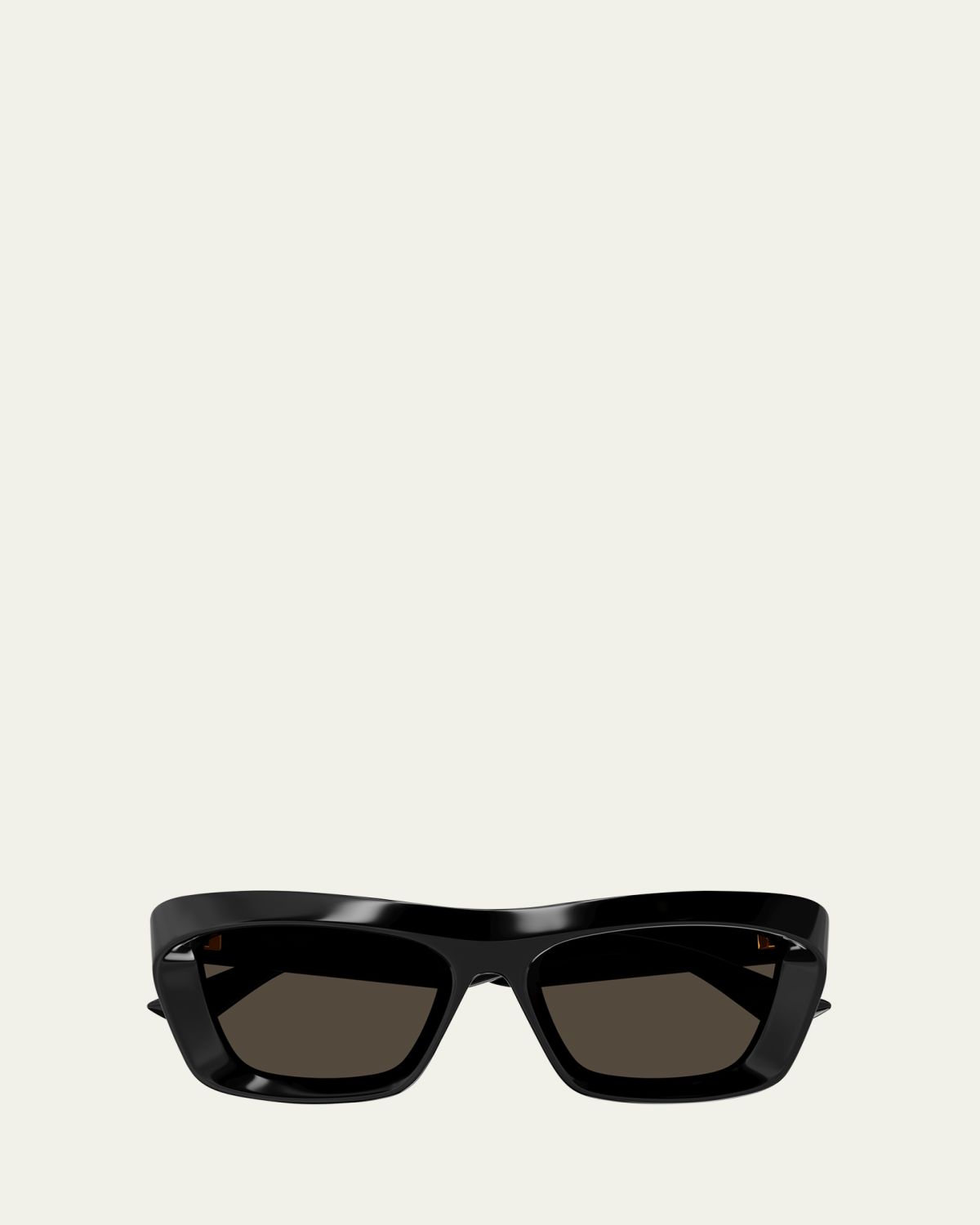 Bottega Veneta Beveled Acetate Rectangle Sunglasses