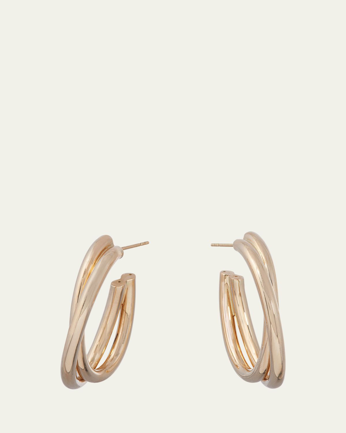 Sidney Garber 18K Yellow Gold Oval Intertwined Hoop Earrings