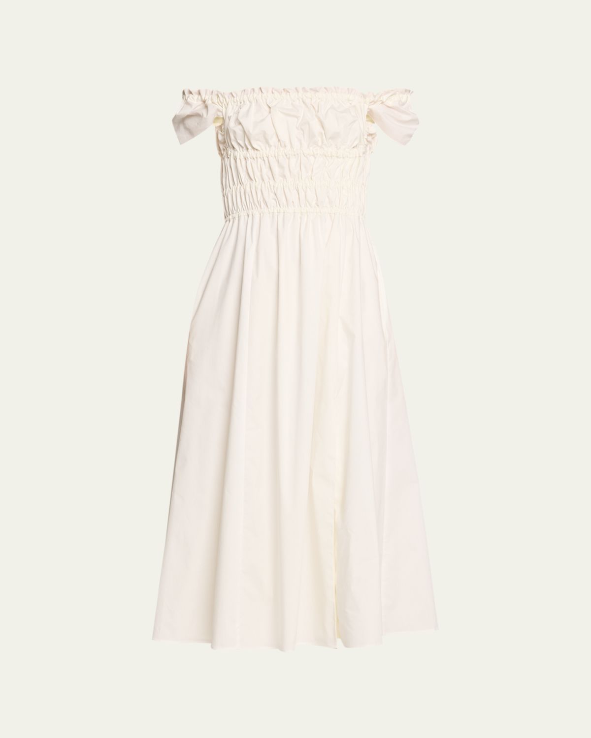 Altuzarra Lily Ruched Cap-Sleeve Midi Dress