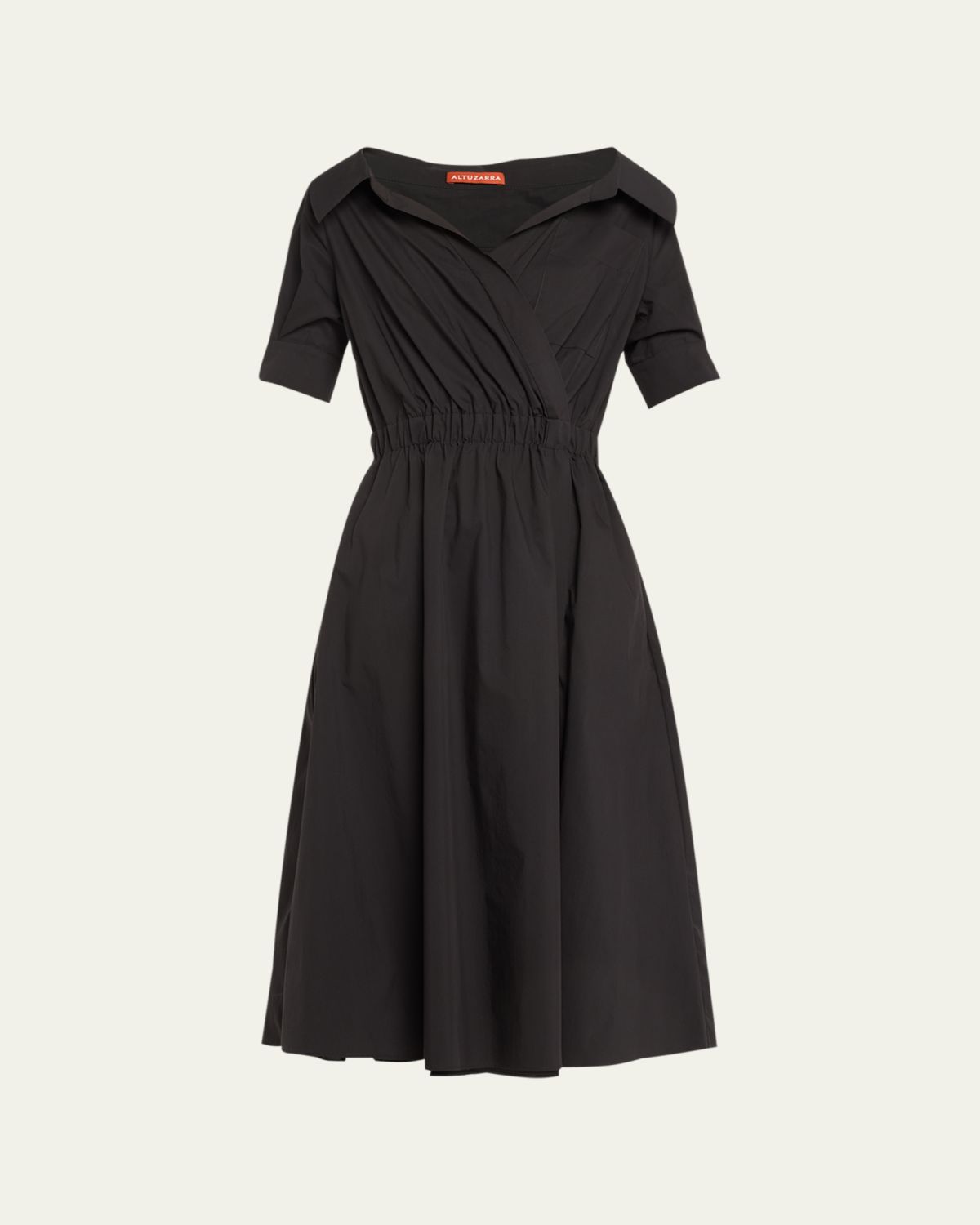 Altuzarra Lydia Short-Sleeve Midi Wrap Shirtdress
