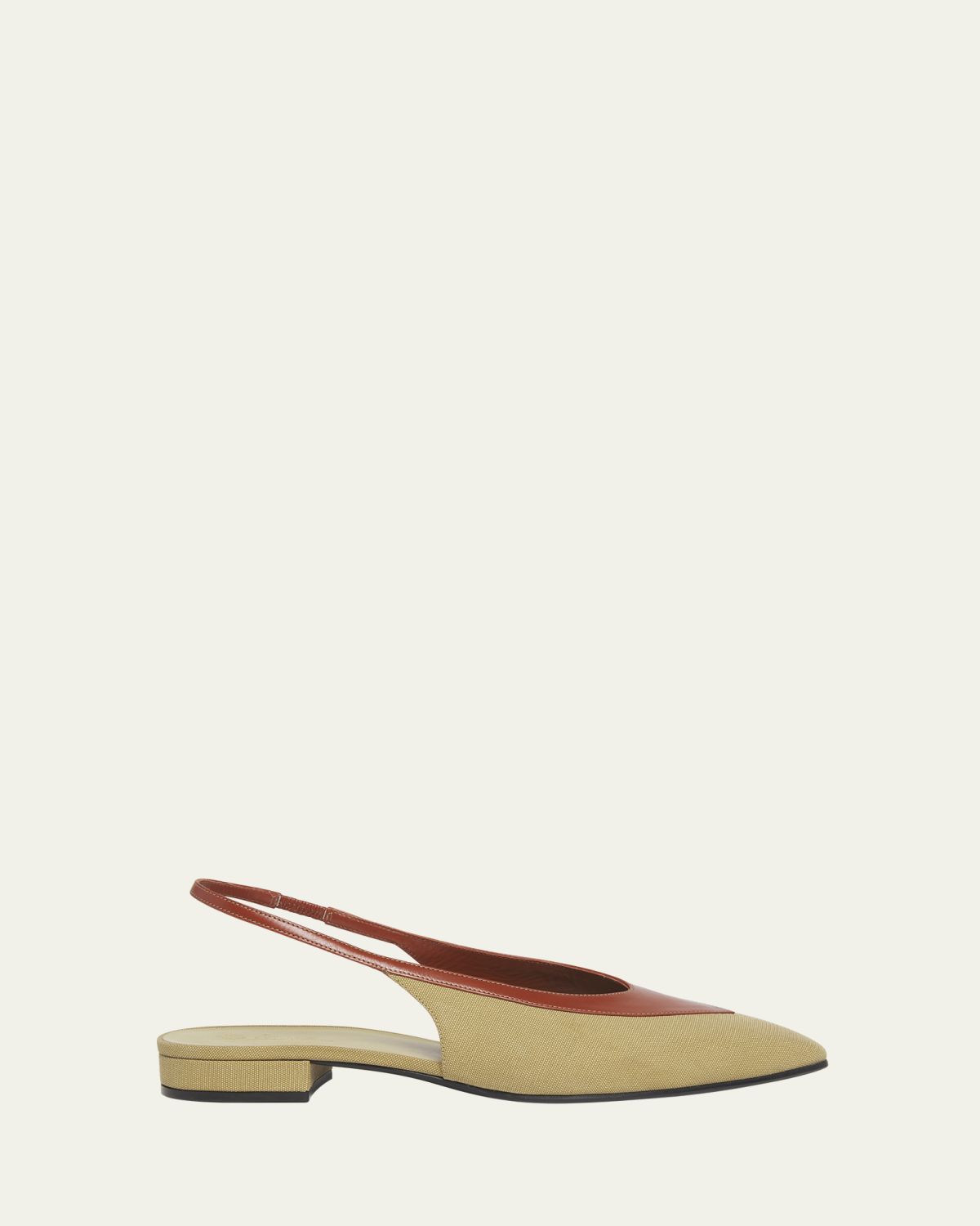 Loro Piana Rebecca Bicolor Slingback Ballerina Flats
