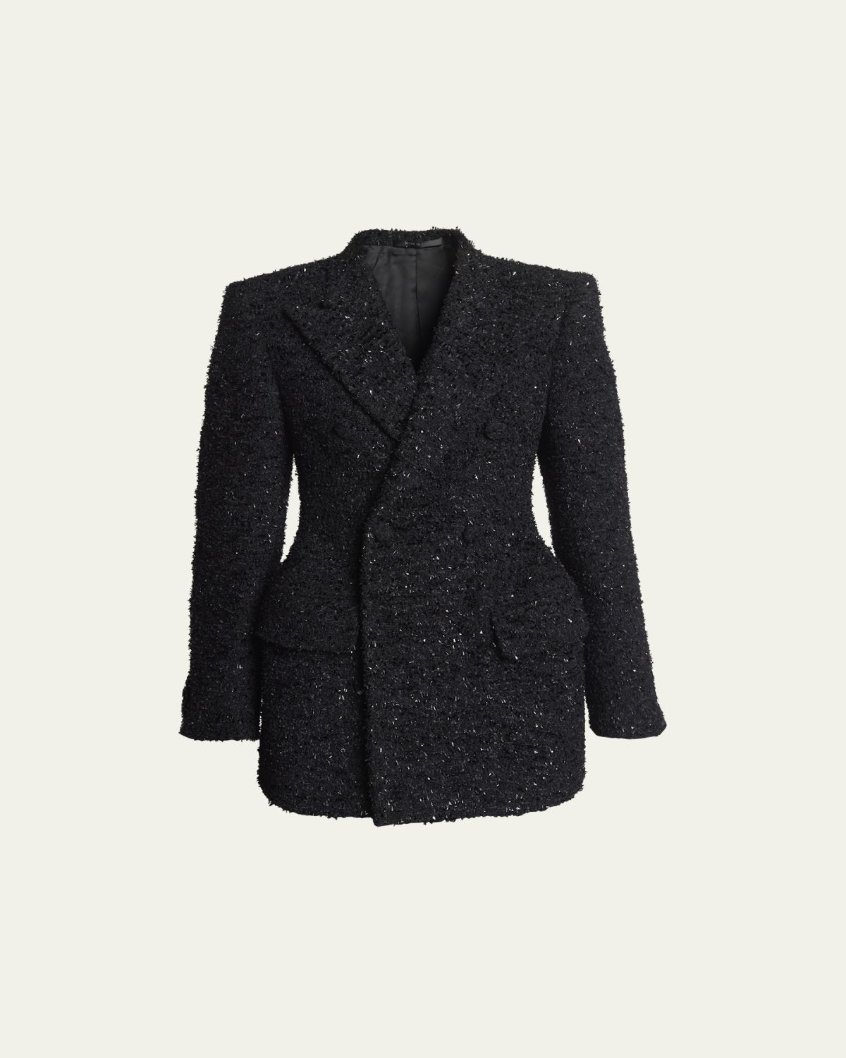 Balenciaga Boucle Double-Breast Hourglass Coat