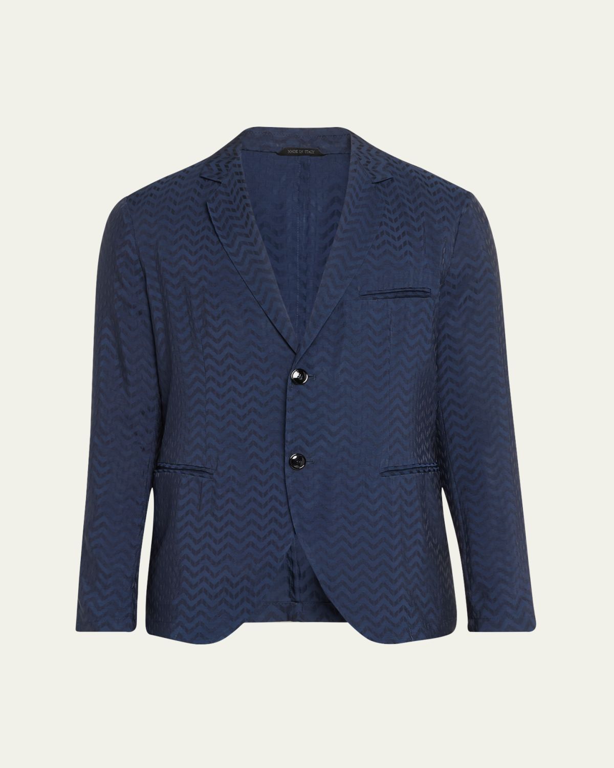 Giorgio Armani Men's Cupro Chevron Blazer | Thumbnail 6 Giorgio Armani Men's Cupro Chevron Blazer | Thumbnail 6