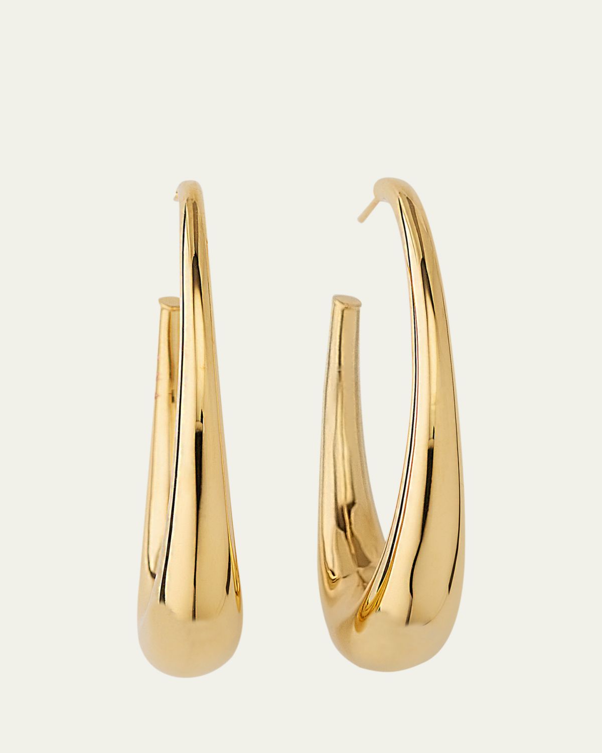 Lana 14K Yellow Gold Graduating Oval Hoop Earrings