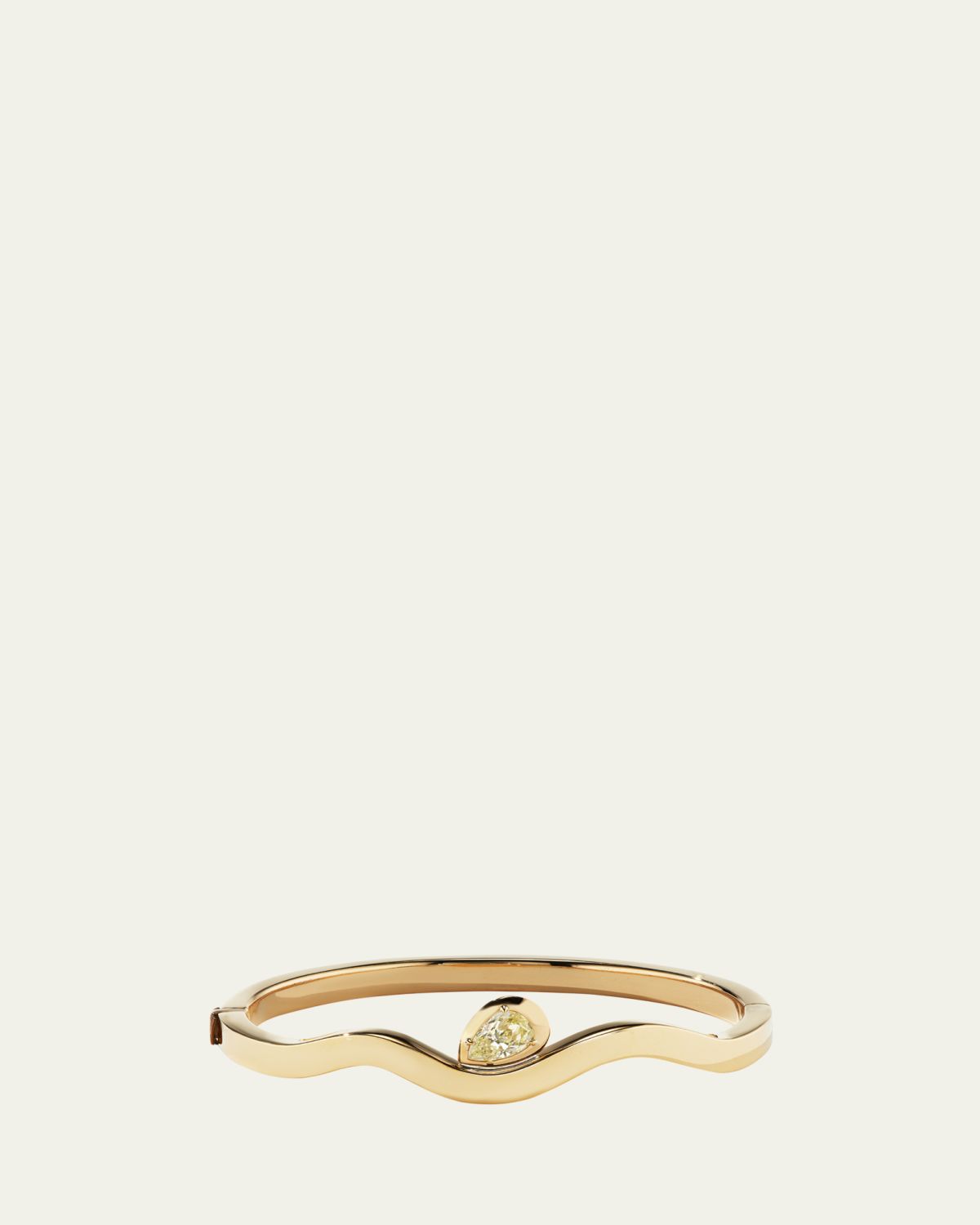 Aaryah Pear Diamond Hinged Bangle Bracelet