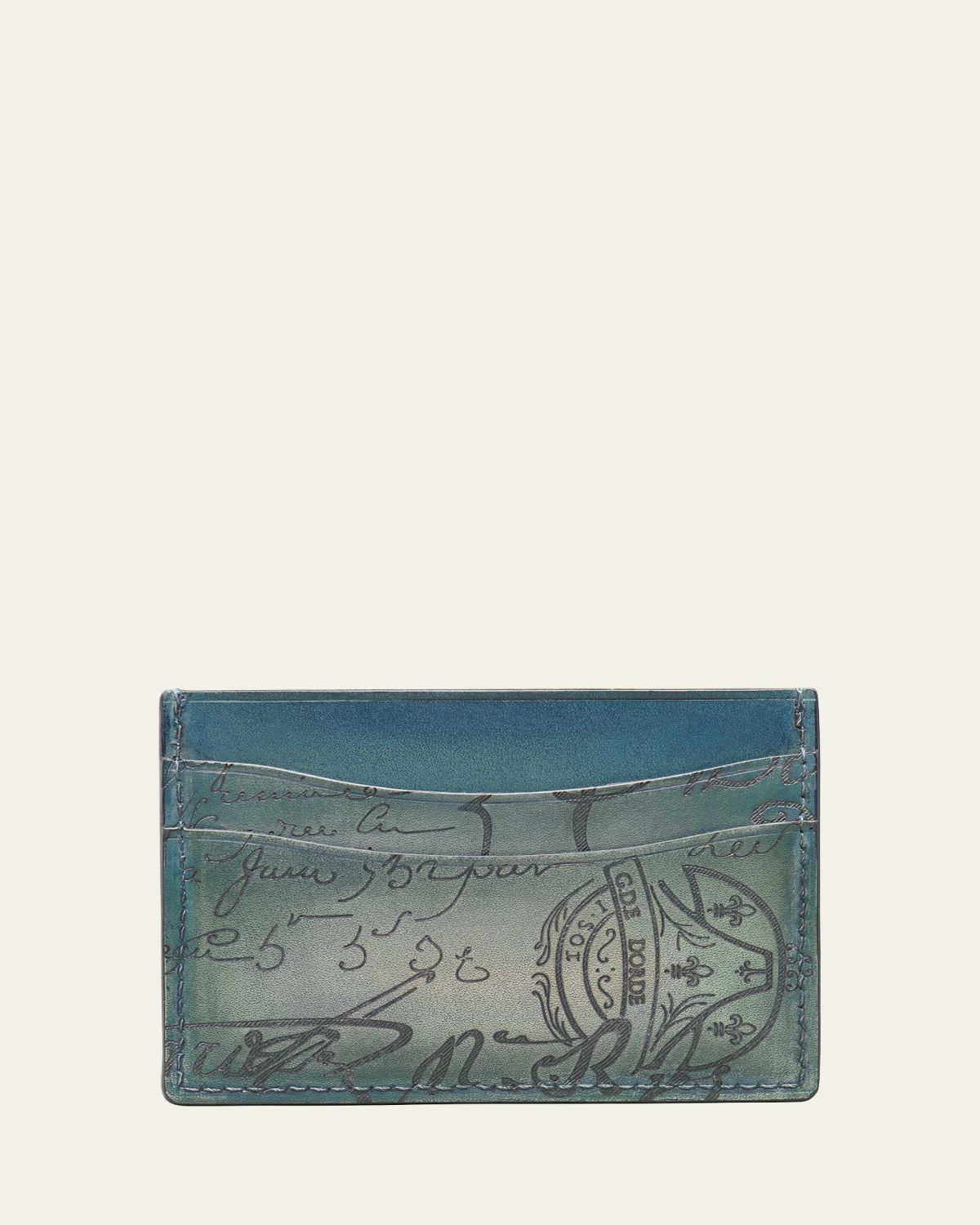 Berluti Men's Bambou Scritto Leather Card Holder