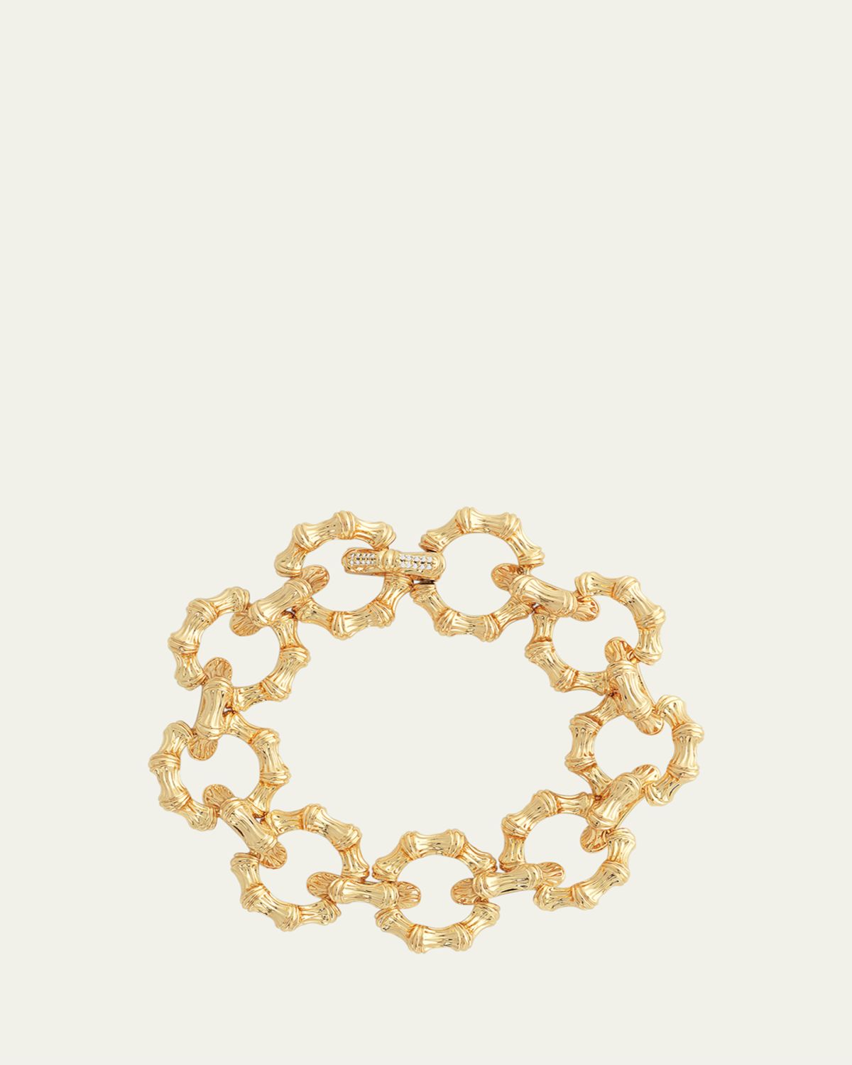 Anabel Aram Jewelry Cubic Zirconia Bamboo Chain Bracelet