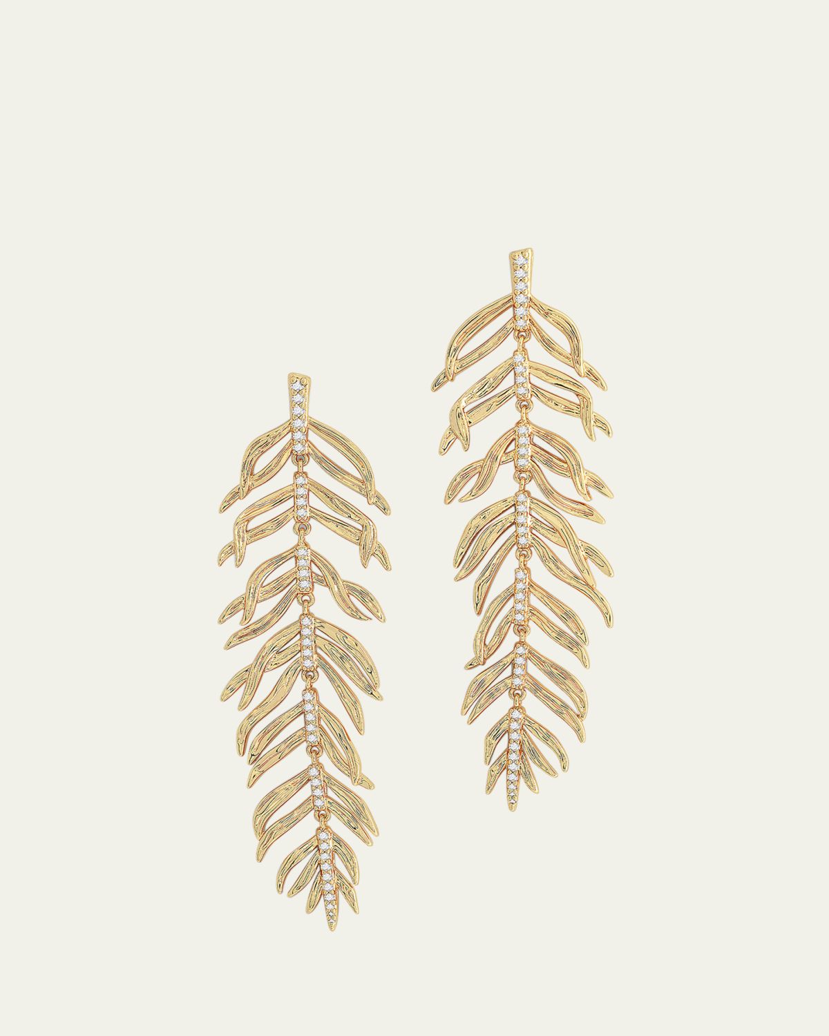 Anabel Aram Jewelry Cubic Zirconia Palm Leaves Earrings | Thumbnail 5