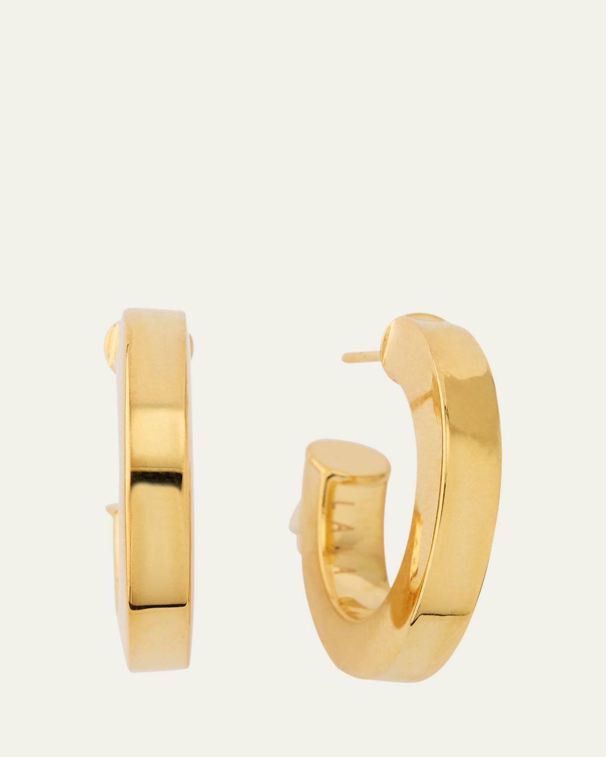 Lana 14K Yellow Gold Square Tube Hollow Hoop Earrings | Thumbnail 5