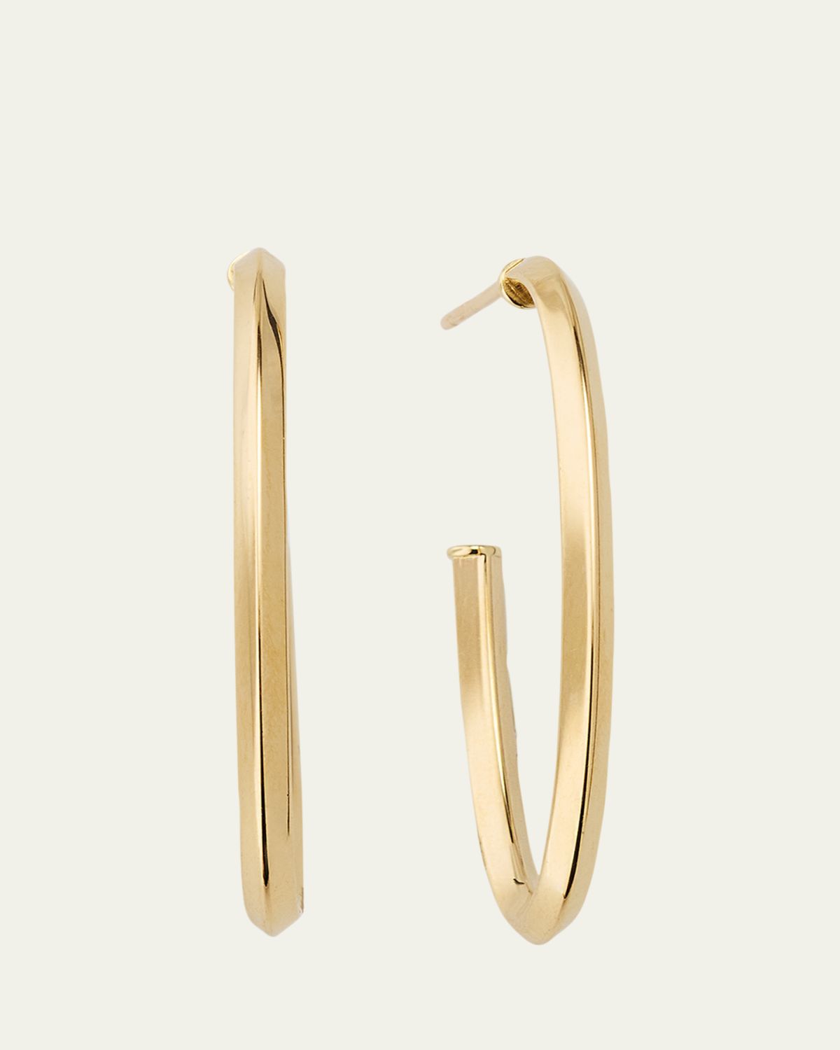 Lana 14K Yellow Gold Thin Oval Hoop Earrings | Thumbnail 5