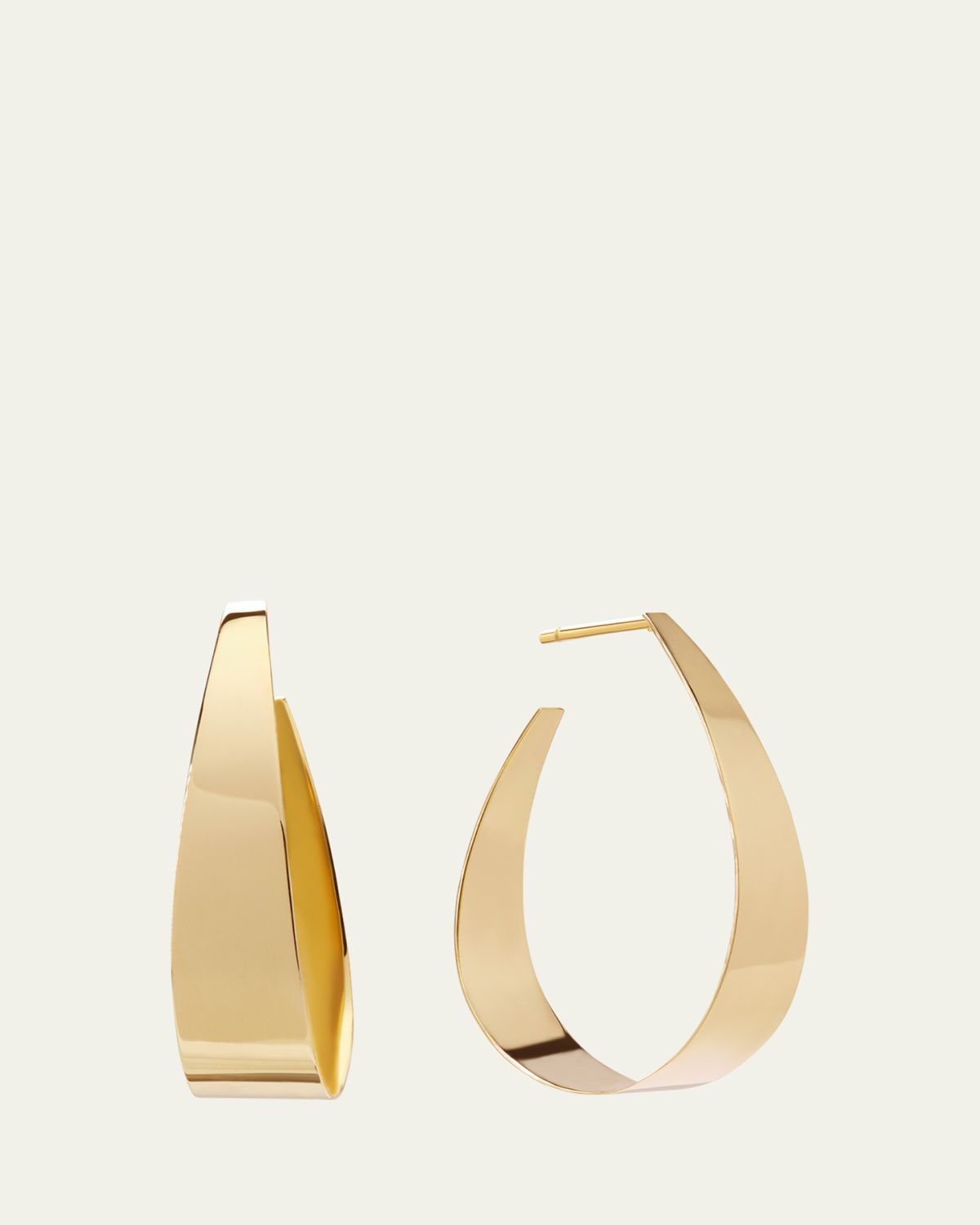 Lana 14K Gold Small Wrapped Wide Curved Hoop Earrings