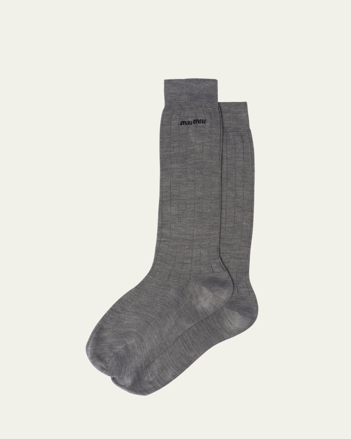 Miu Miu Logo-Knit Silk Sock