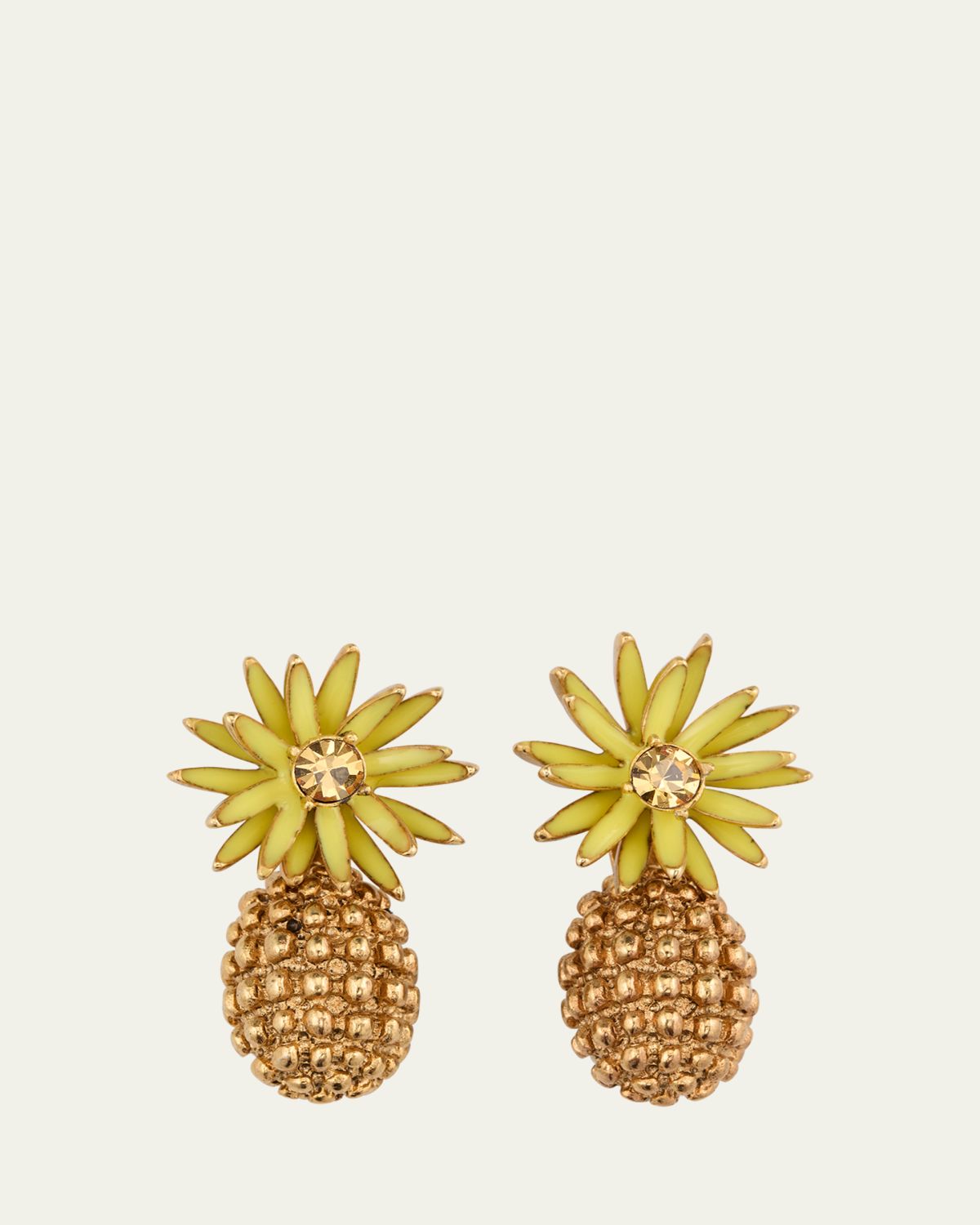 Oscar de la Renta Flower Post with Cactus Drop Earrings