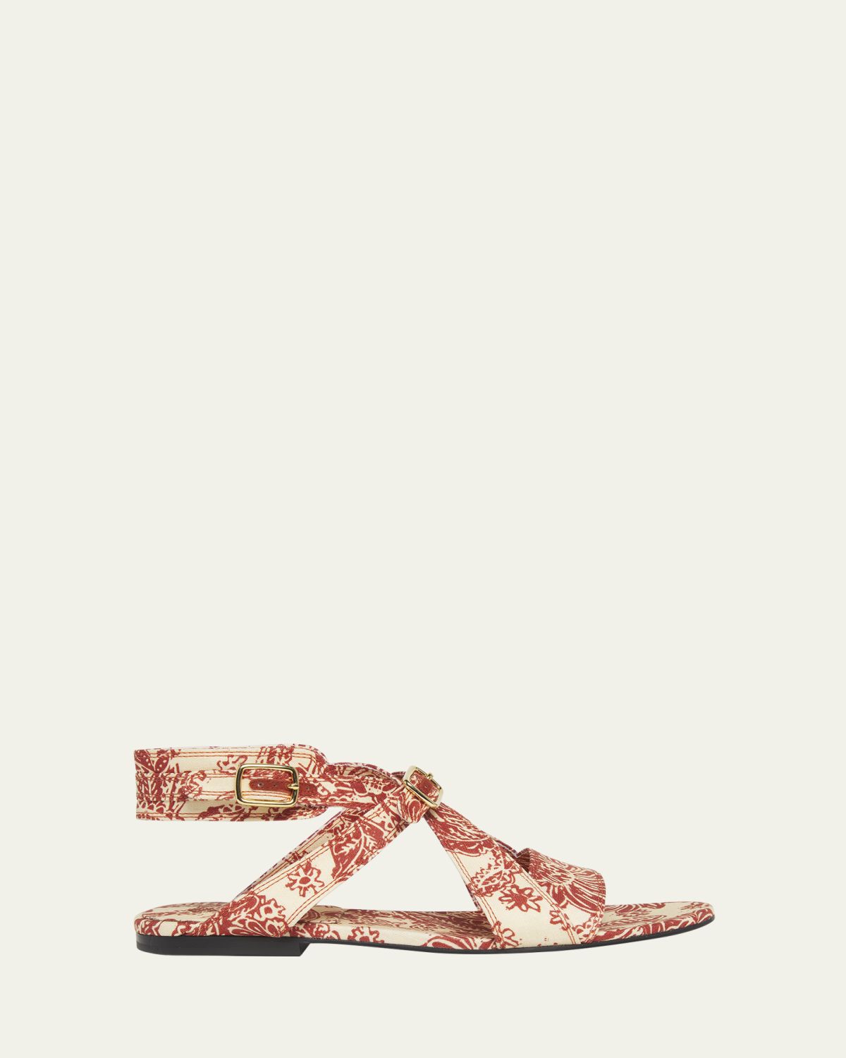 Loro Piana Yuki Print Ankle-Cuff Sandals