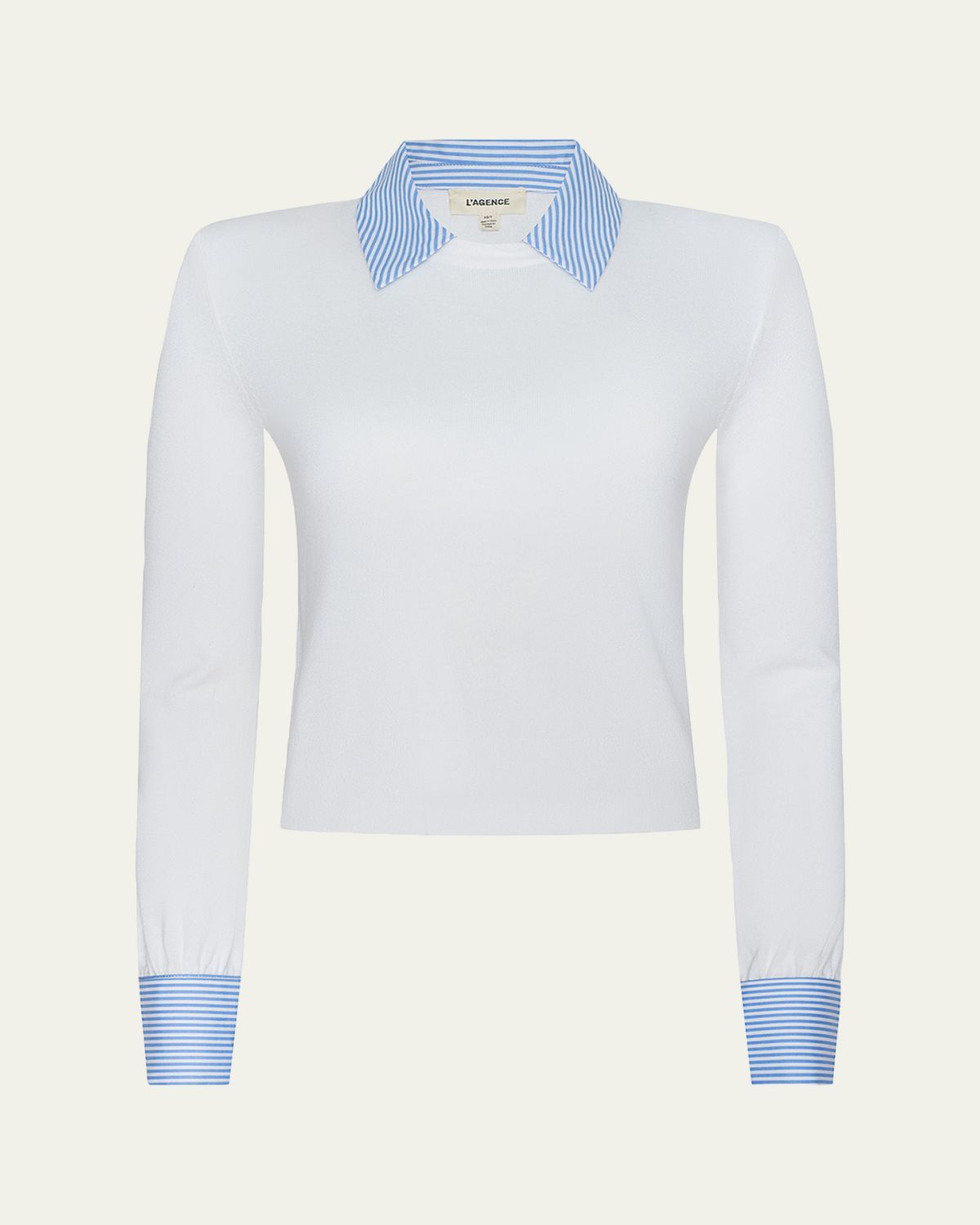 L 'Agence April Poplin Collar Pullover Top