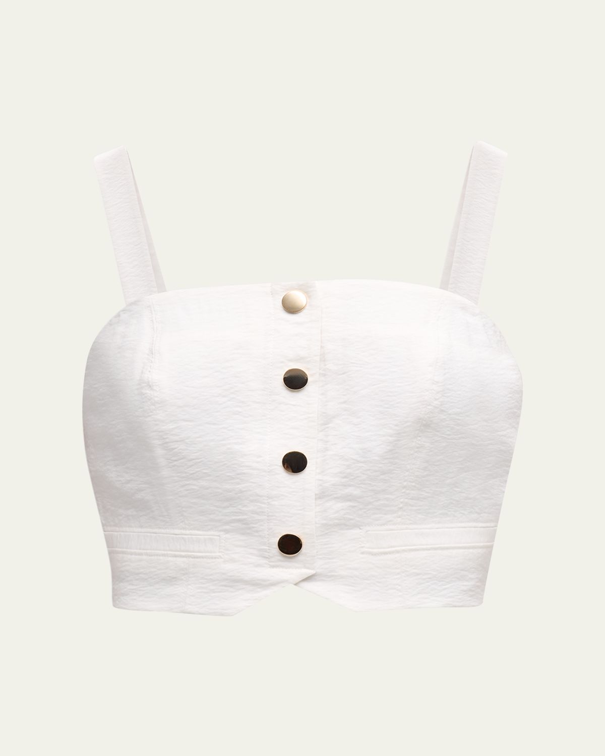 Ramy Brook Gabi Button-Front Crop Top