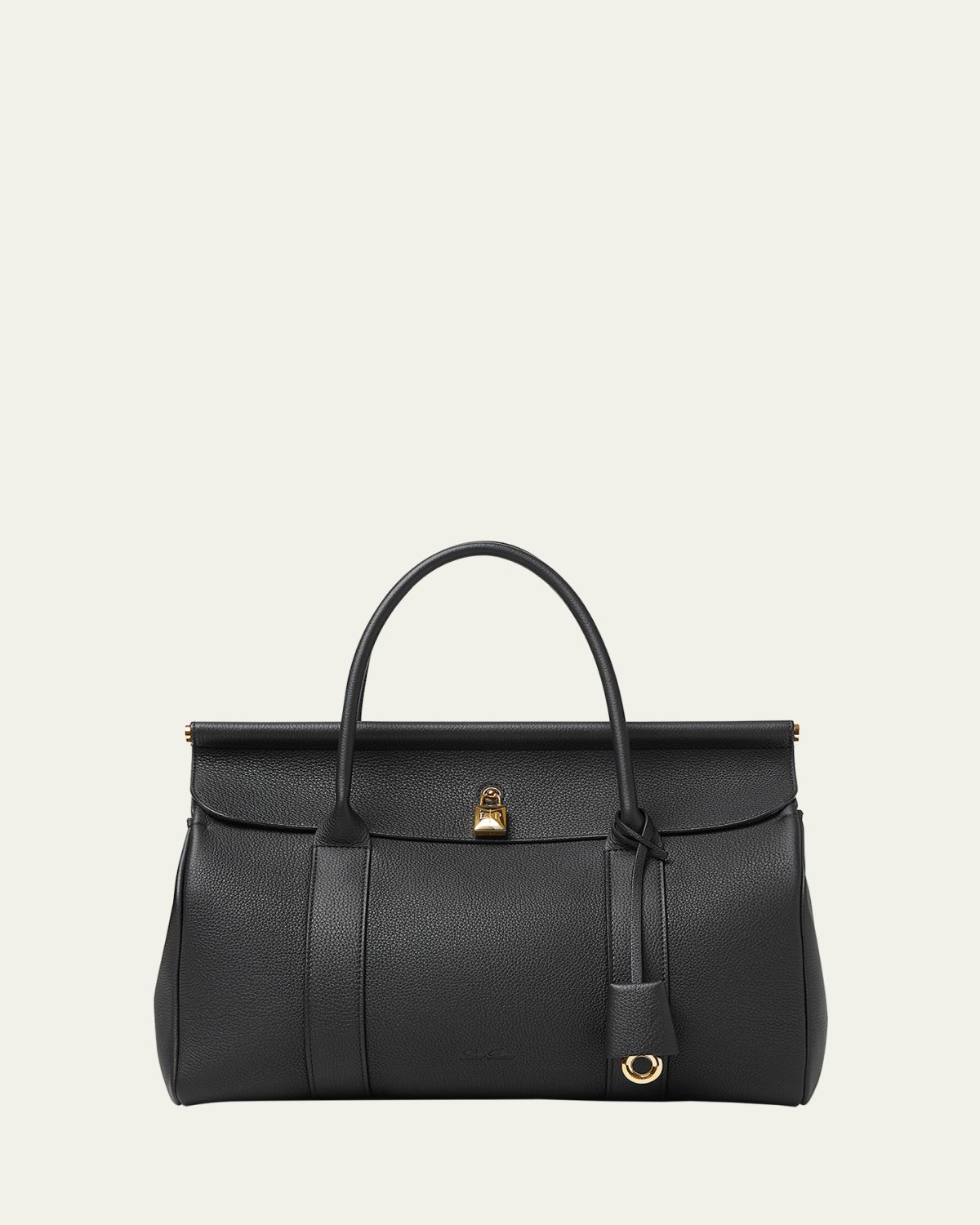 Loro Piana Loom 32 Grained Leather Top-Handle Bag