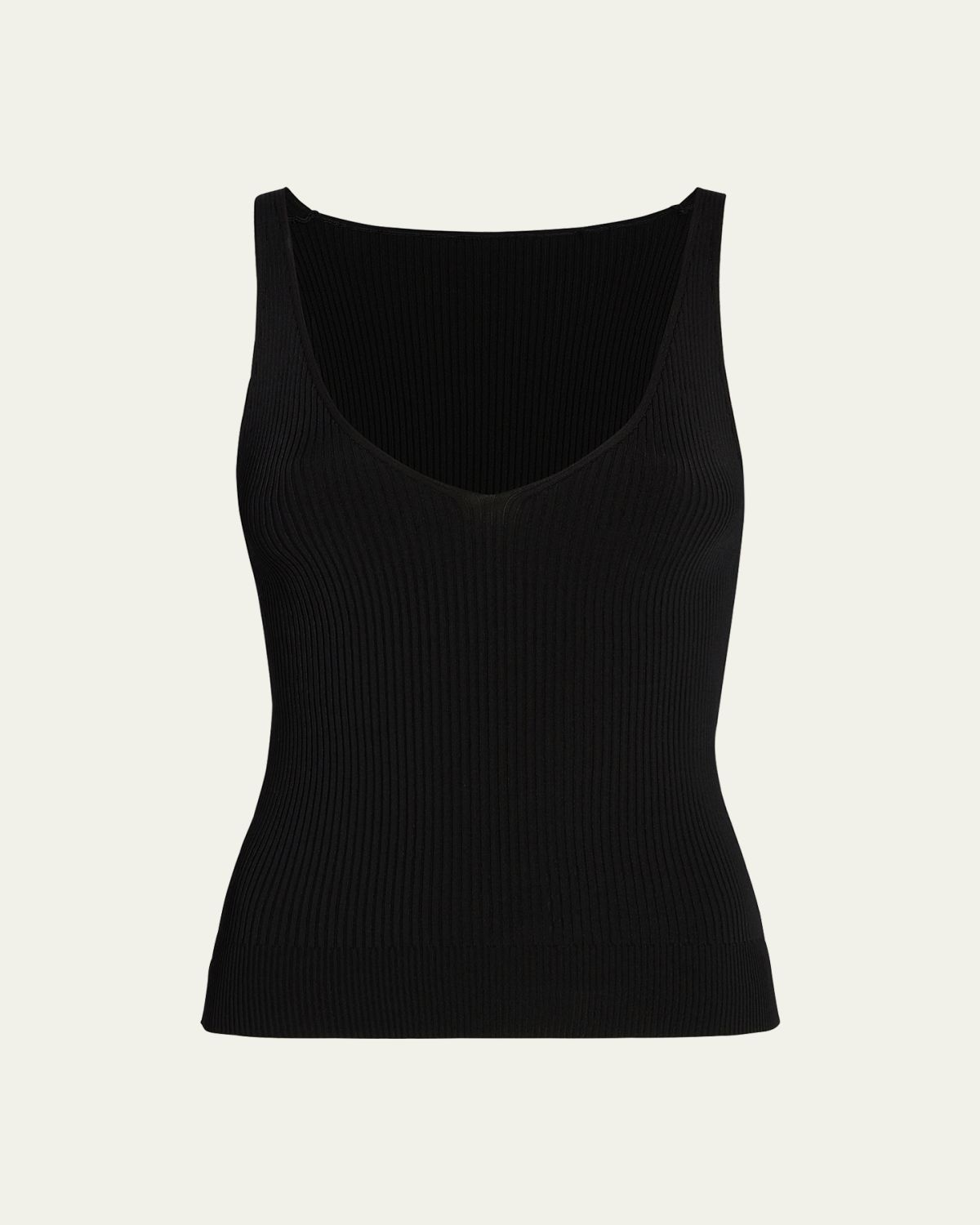 Another Tomorrow Deep V Knit Tank Top